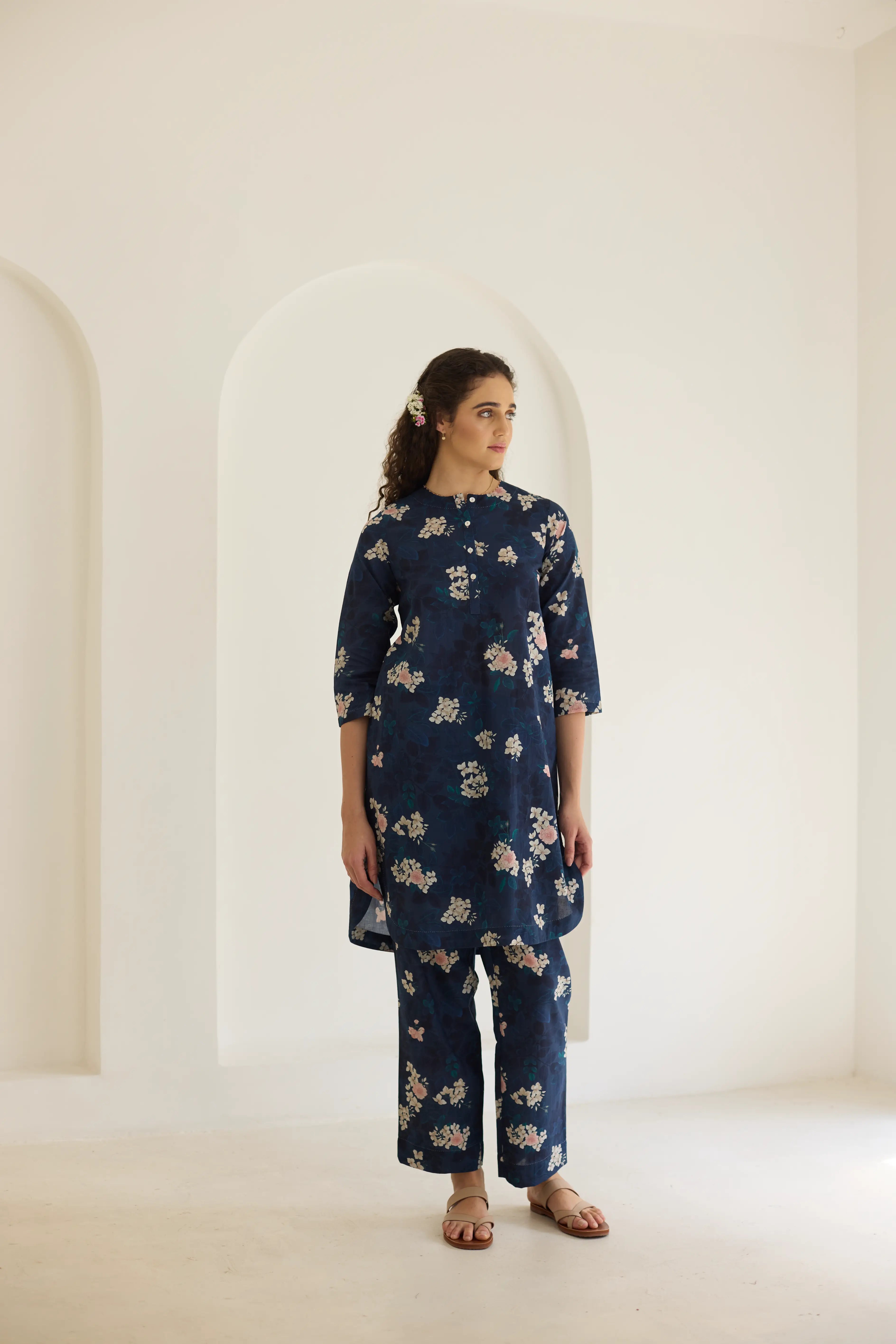 Midnight Roses Short Kurta Set