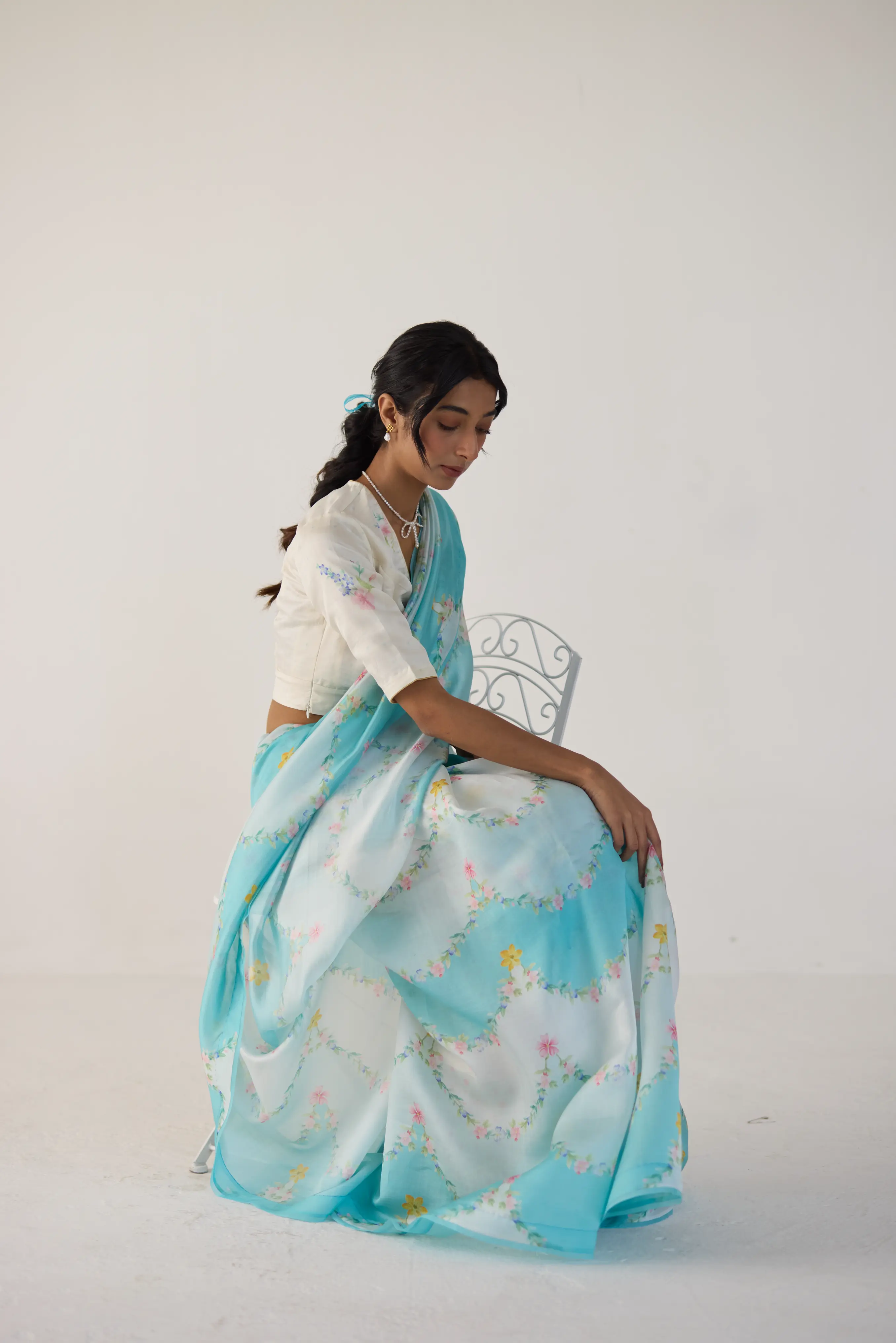 Gulmarg Mulberry Organza Silk Sari