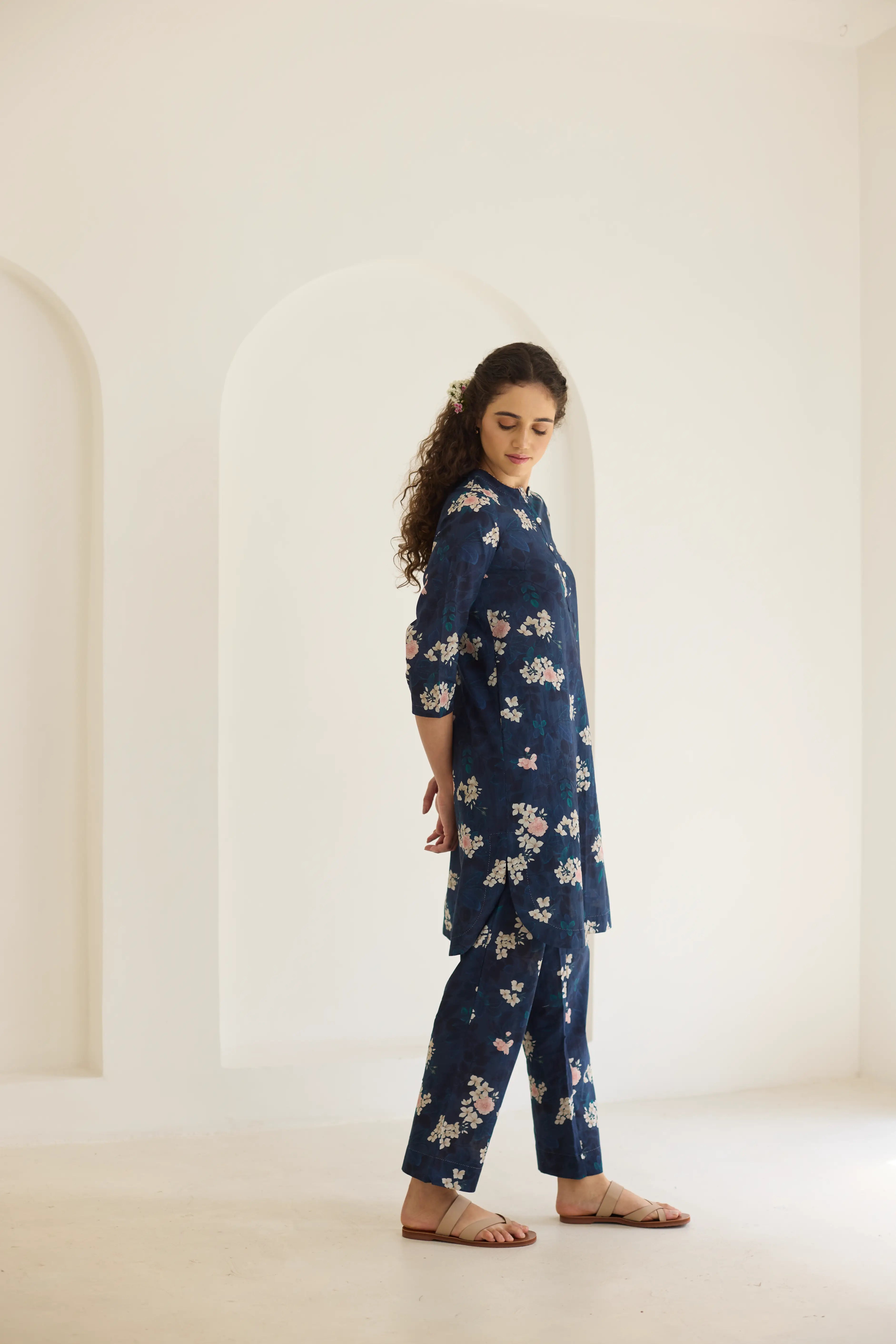 Midnight Roses Short Kurta Set