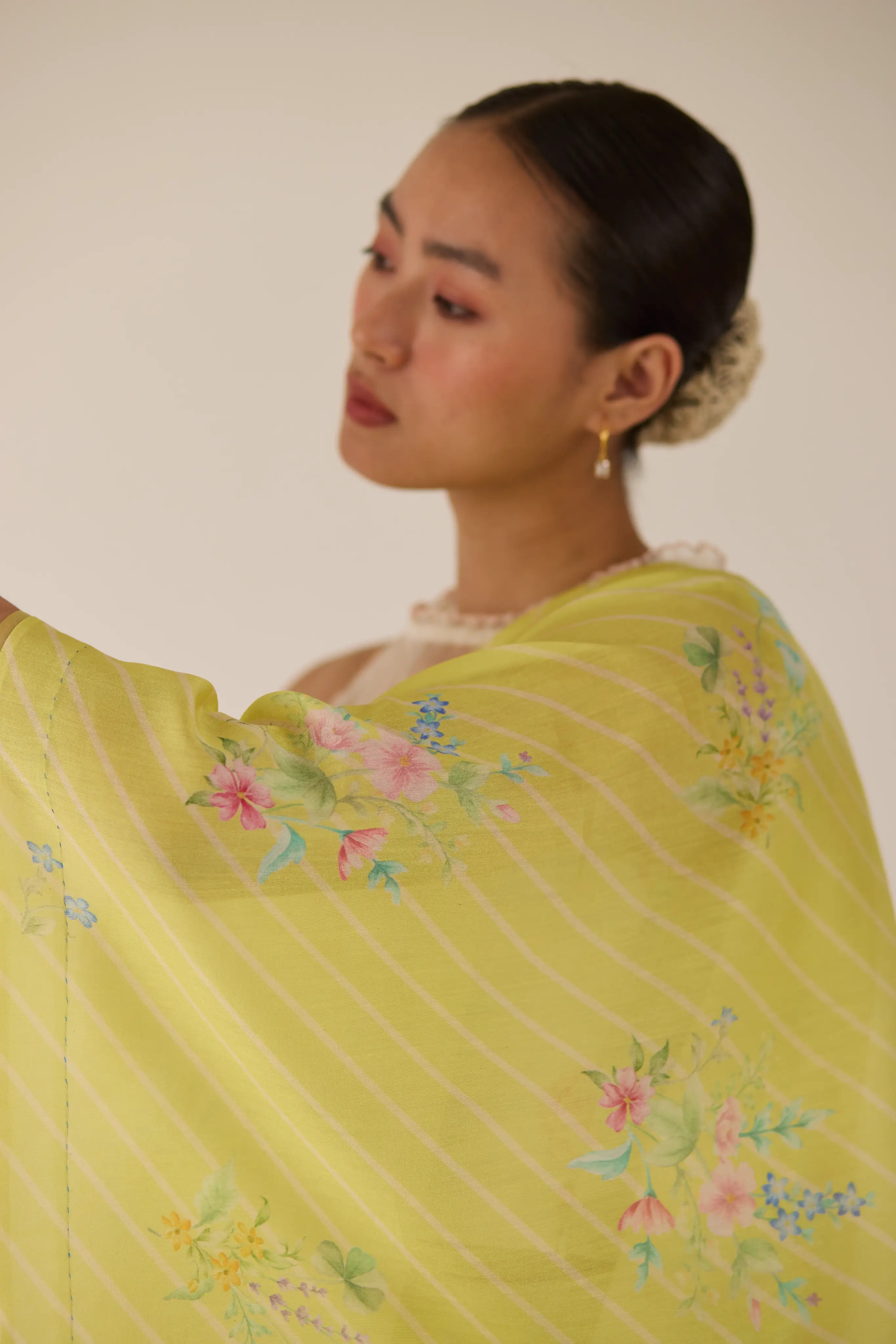 Wildflower Bunch Silk and Cotton Chanderi Sari