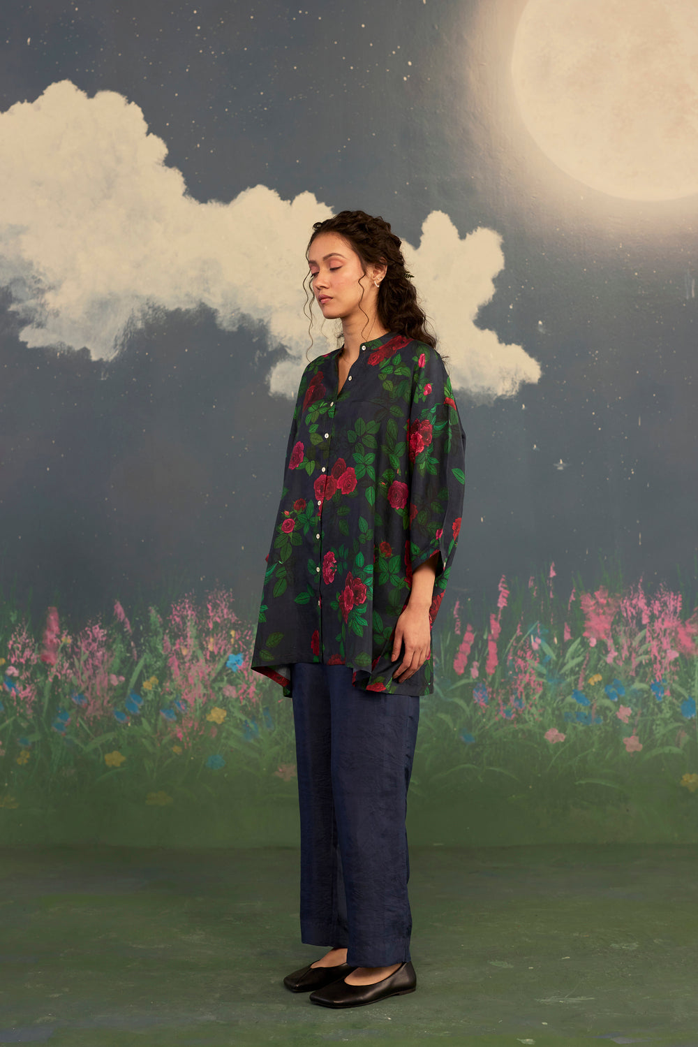 Scarlet Rose Silk Twill Coord Set