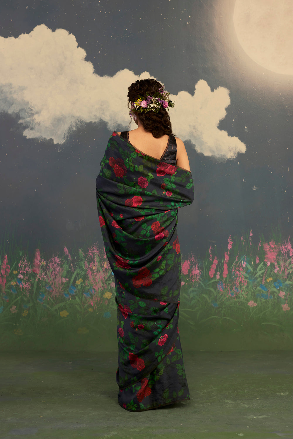 Scarlet Rose Mulberry Silk Sari