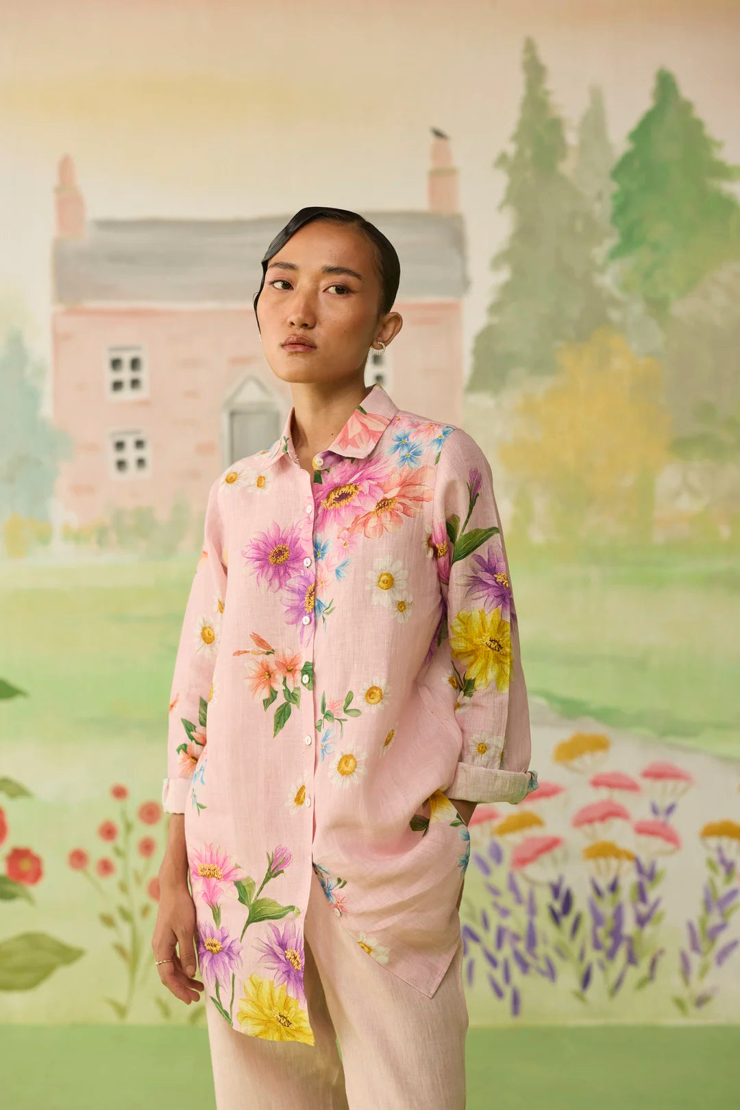 Nice Day Linen Shirt Pink