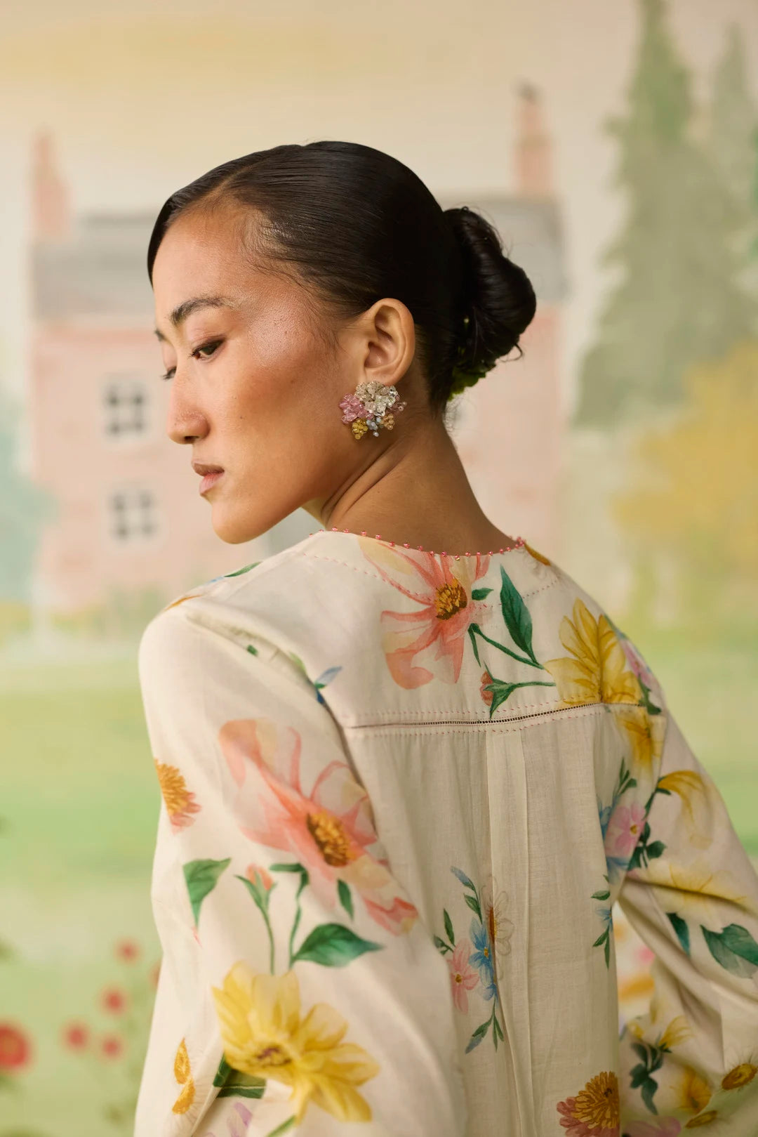 Off-white Daisy Long Kurta Set