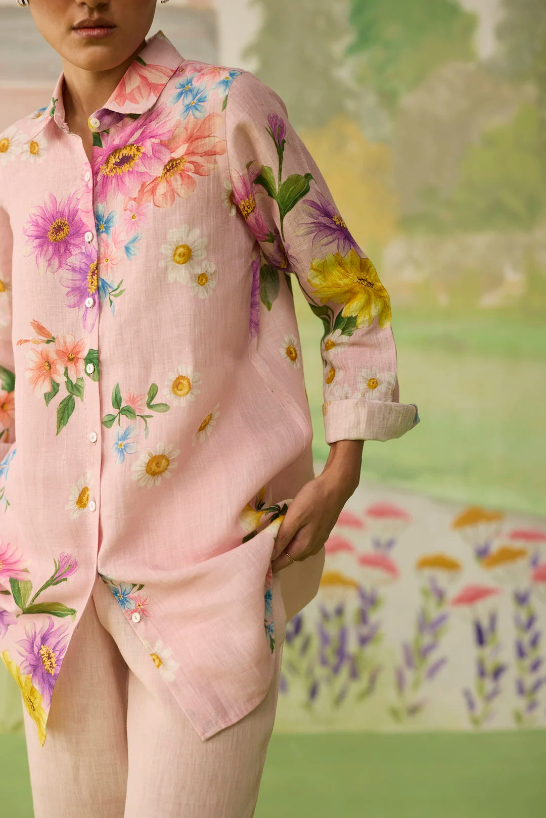 Nice Day Linen Shirt Pink