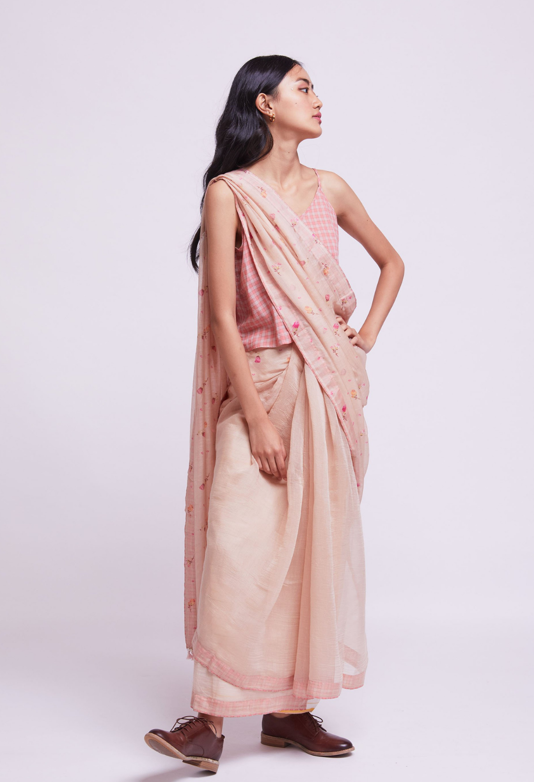 Rose Bud Cotton Silk Sari