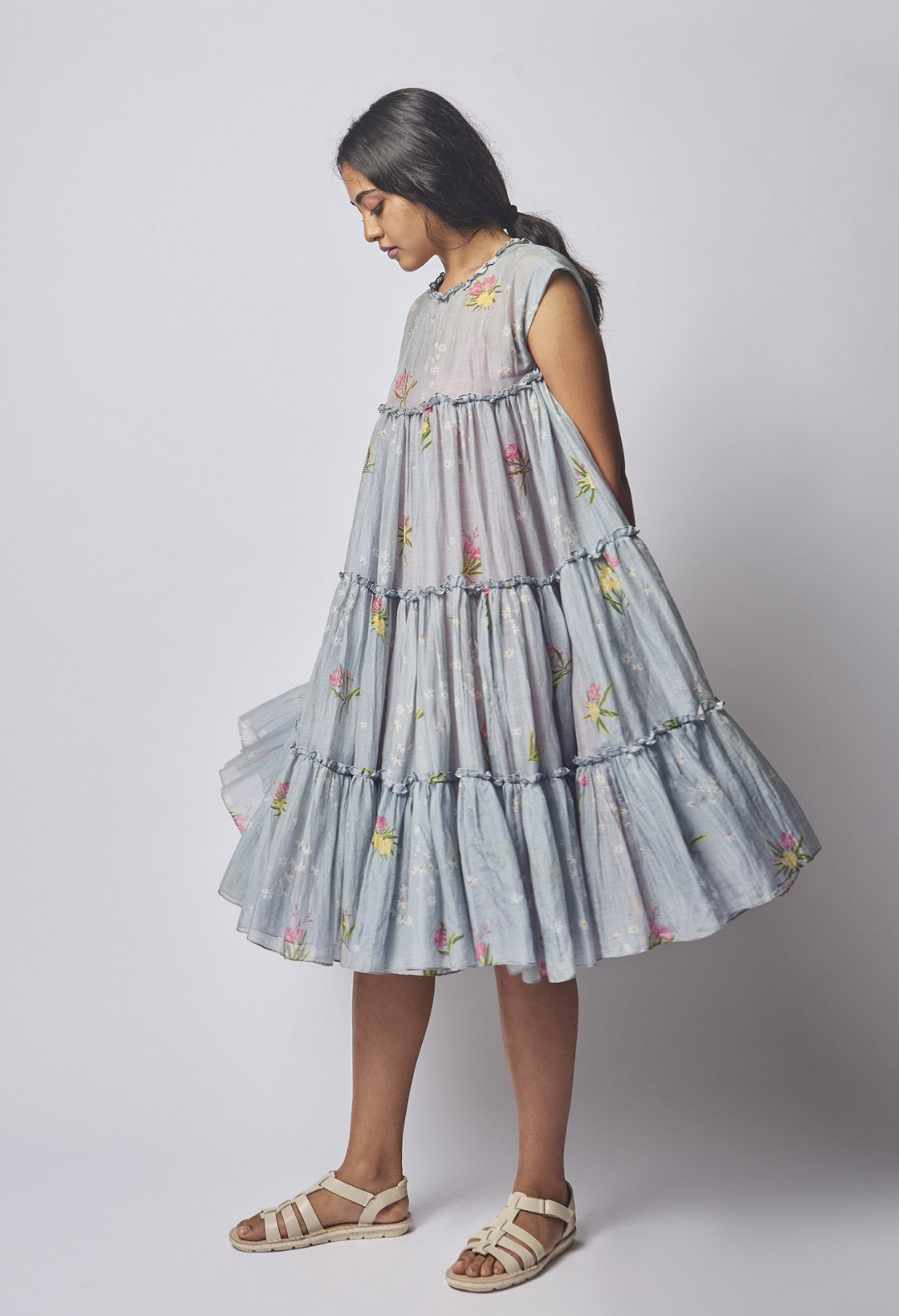 Blue Parijaat Rumba Midi Dress