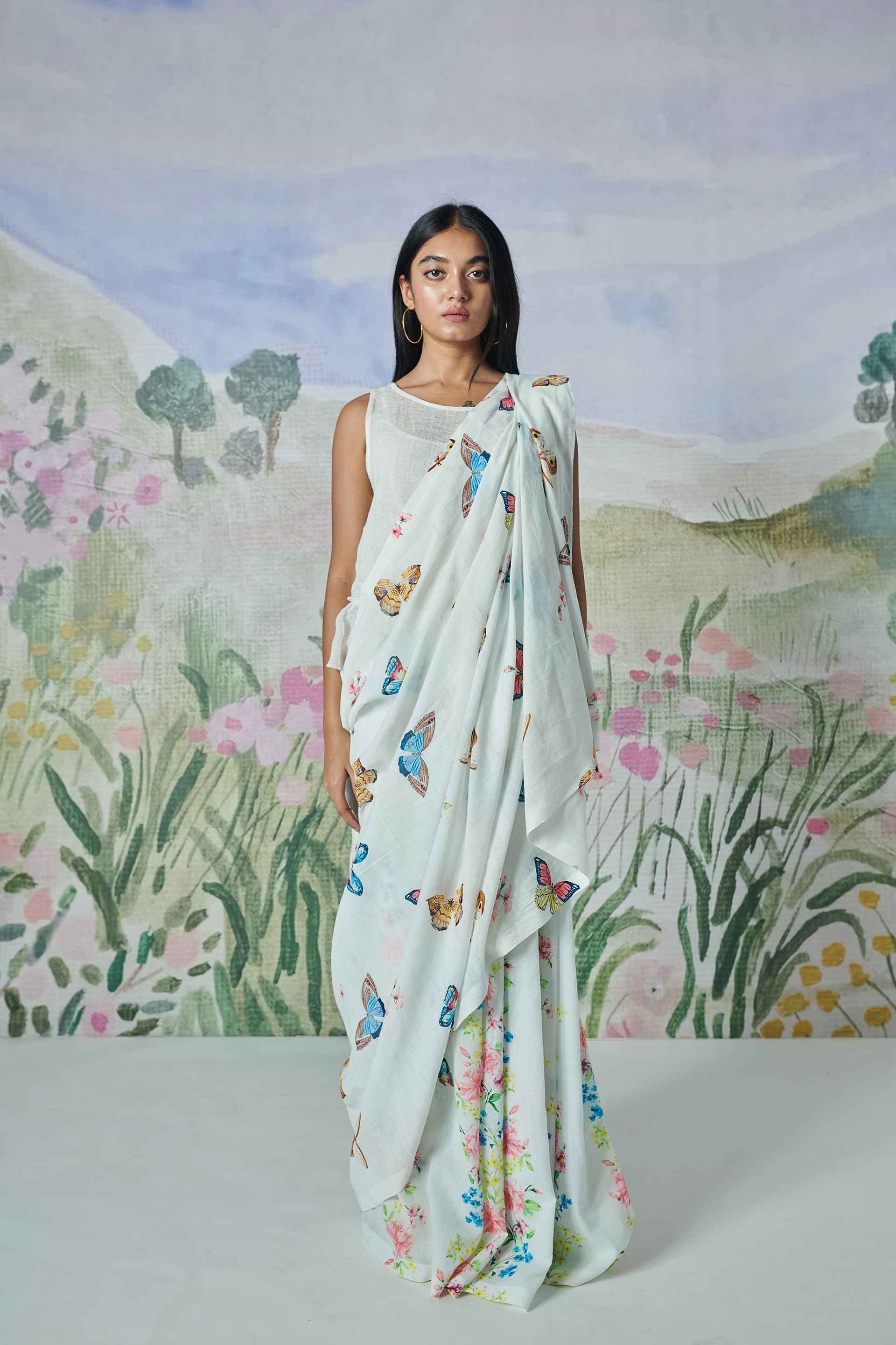 Handspun, Handwoven Cotton sooti Sari and Blouse