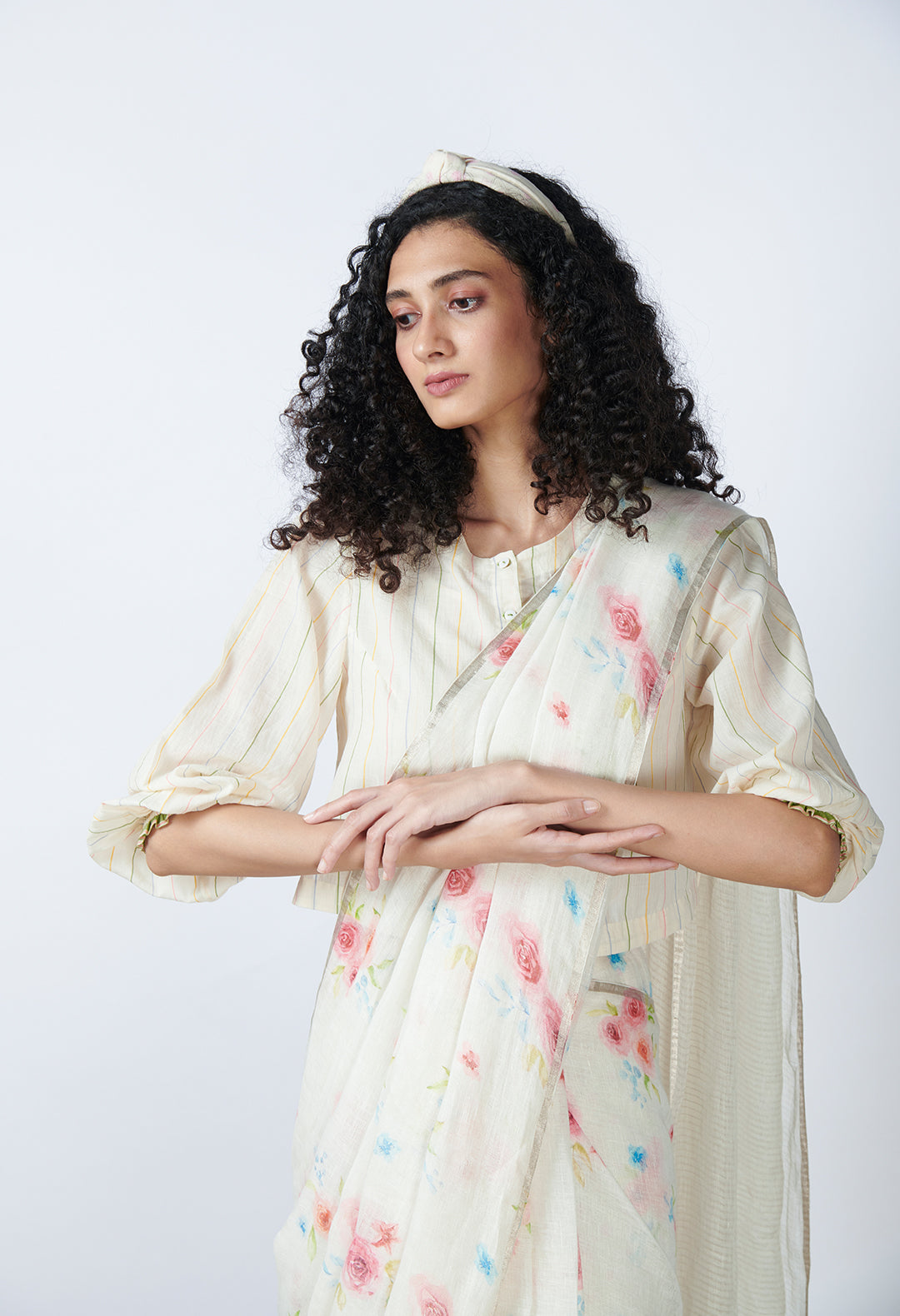 Roseberry Linen Sari