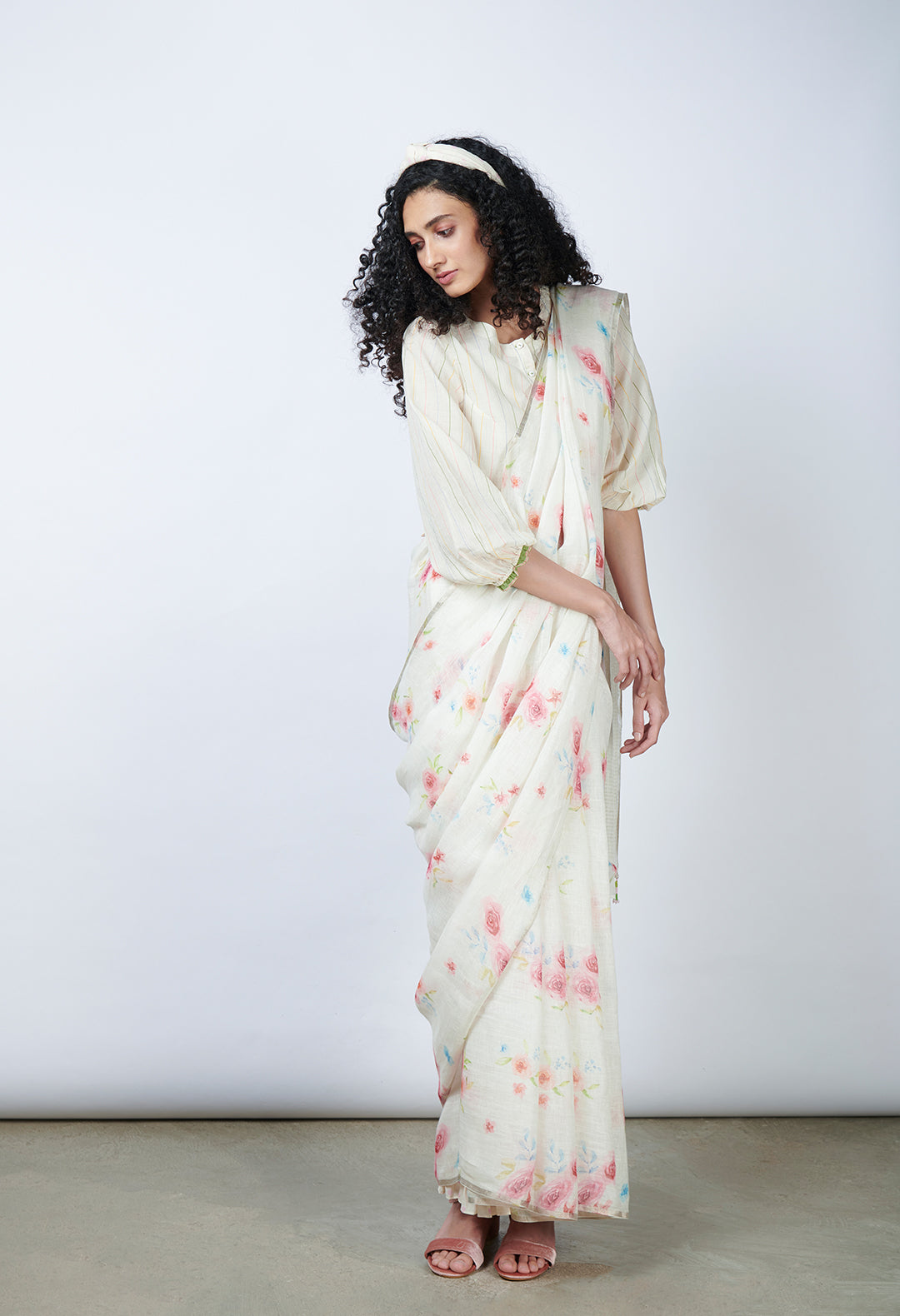 Roseberry Linen Sari