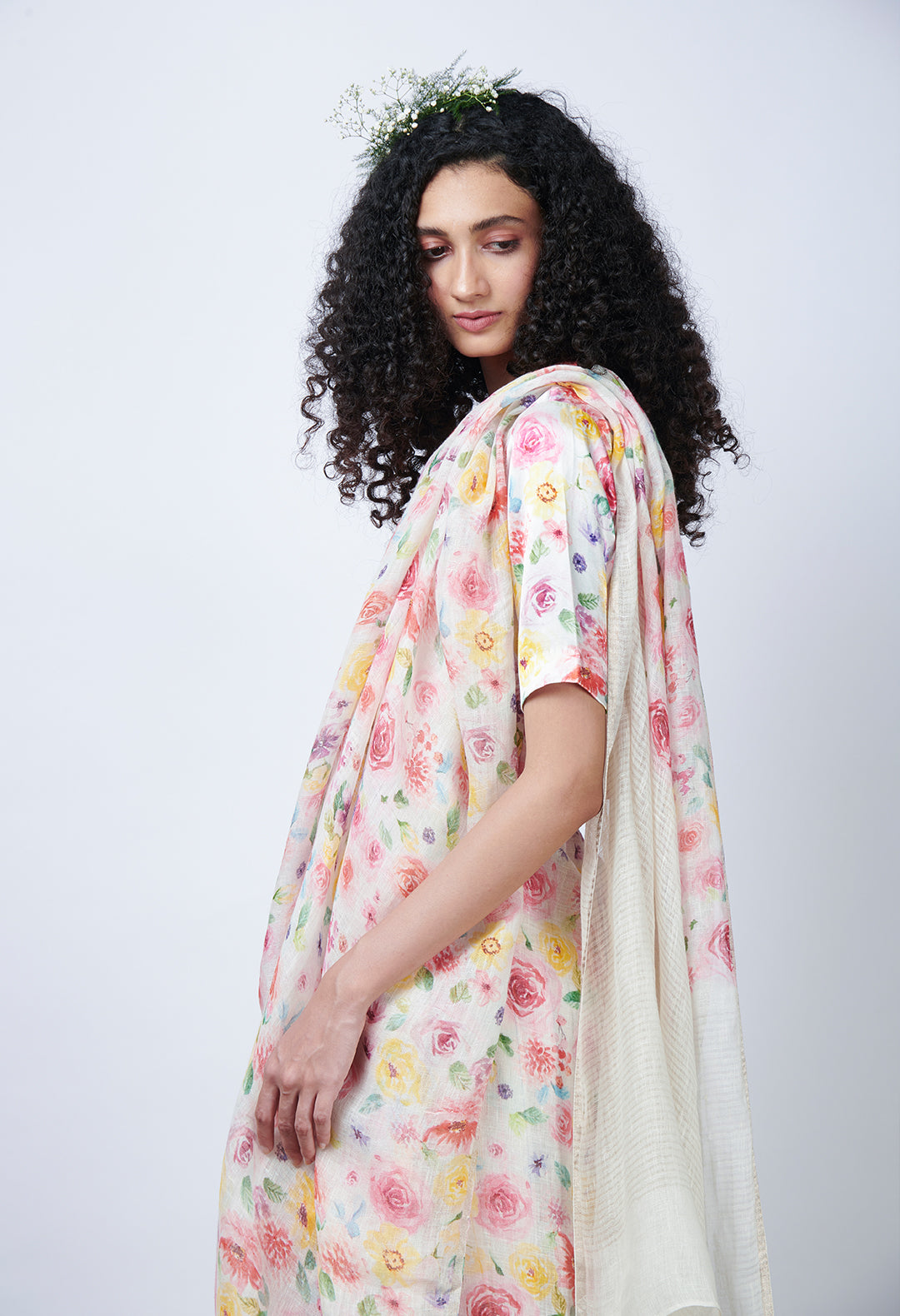 Spring Burst Linen Sari
