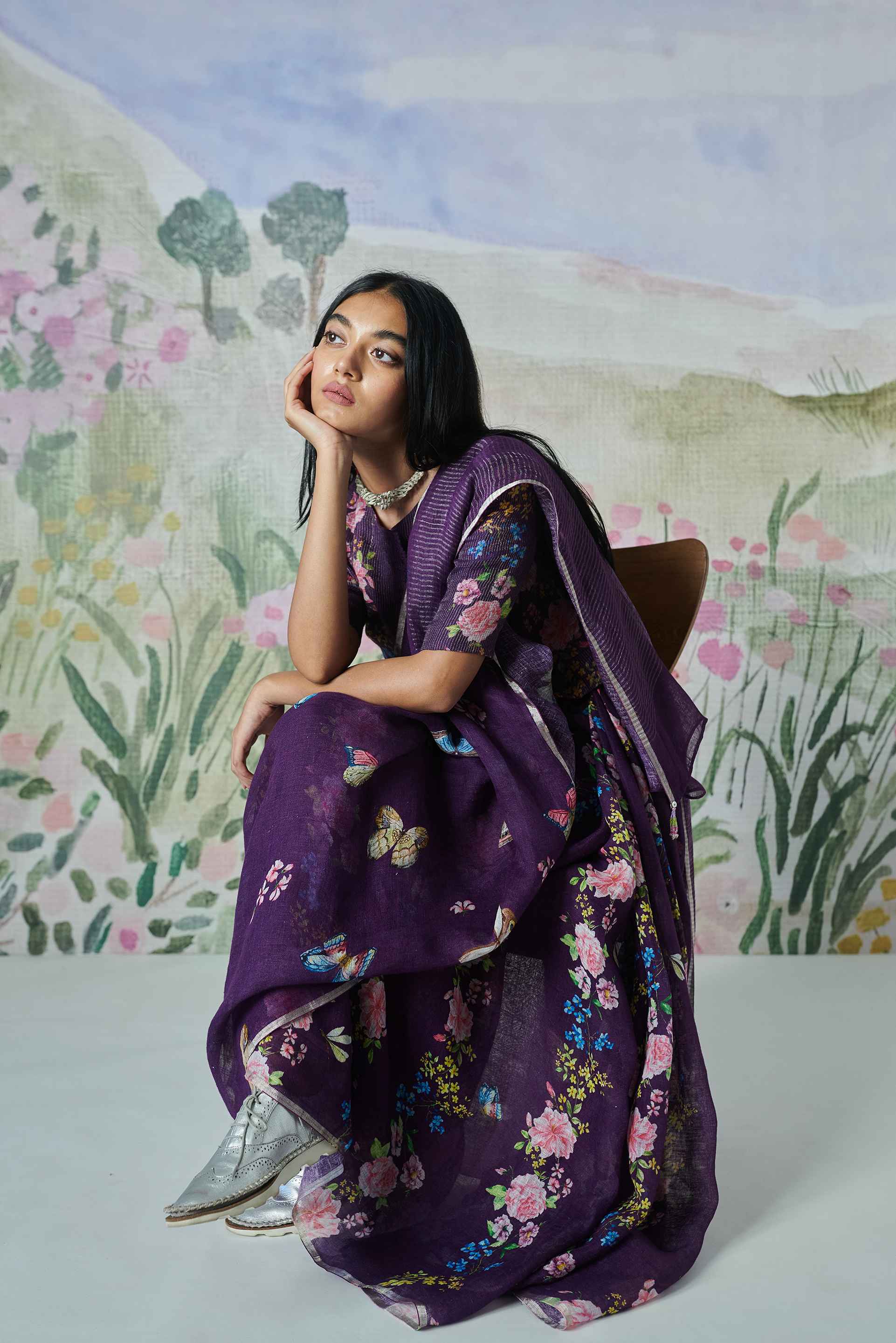 Silk Core Zari Border Sari
