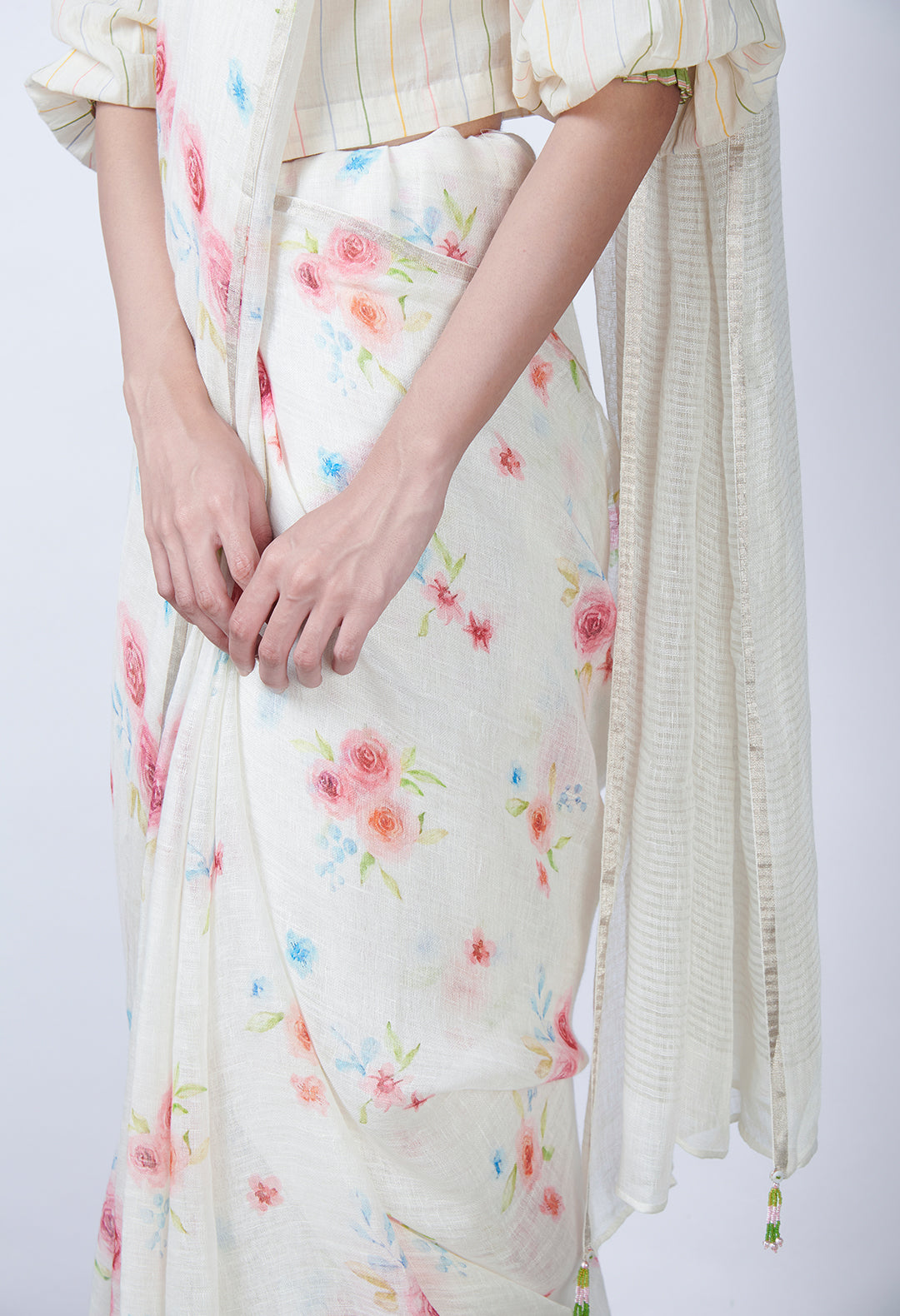Roseberry Linen Sari