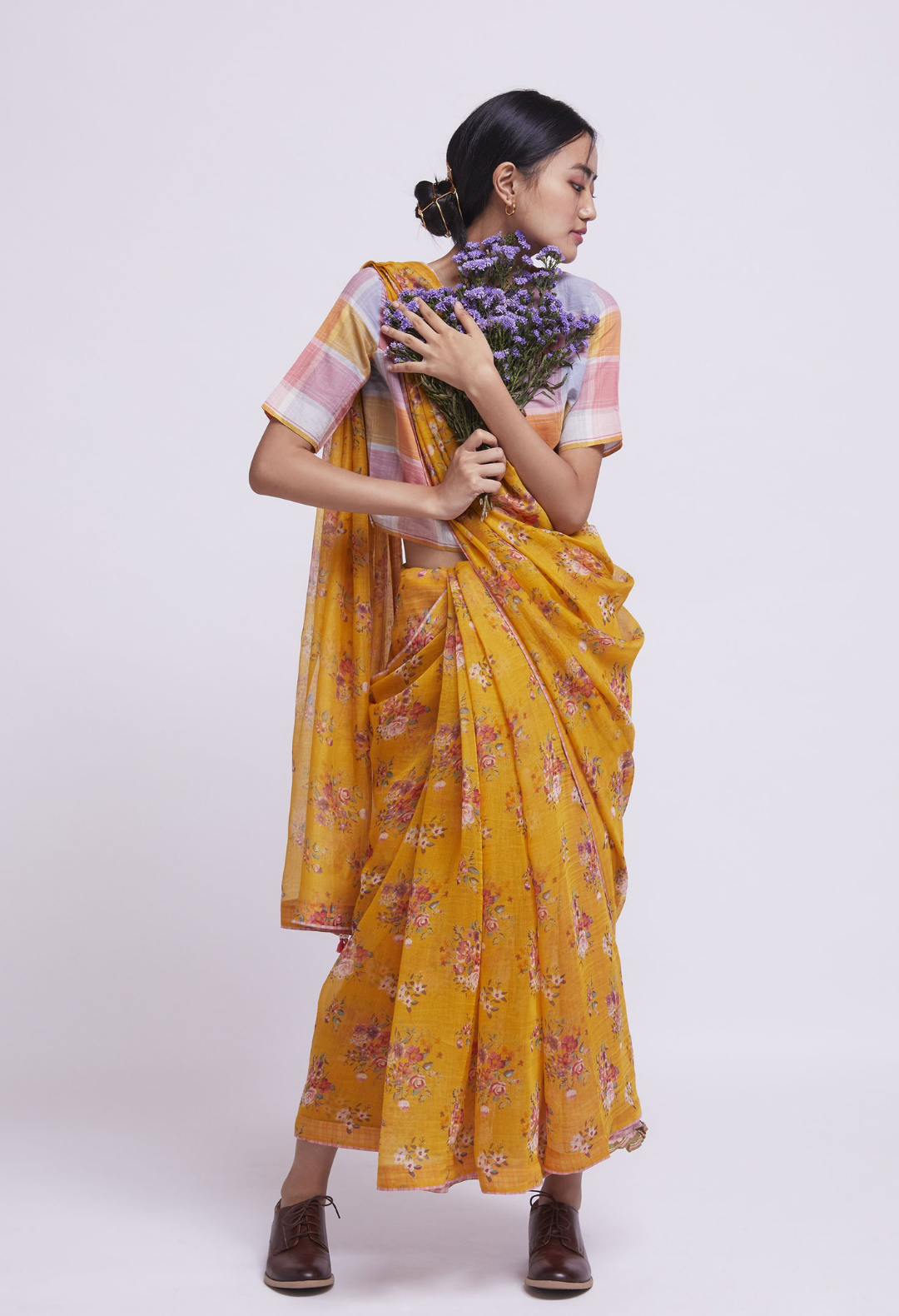 Turmeric Cotton Silk Sari