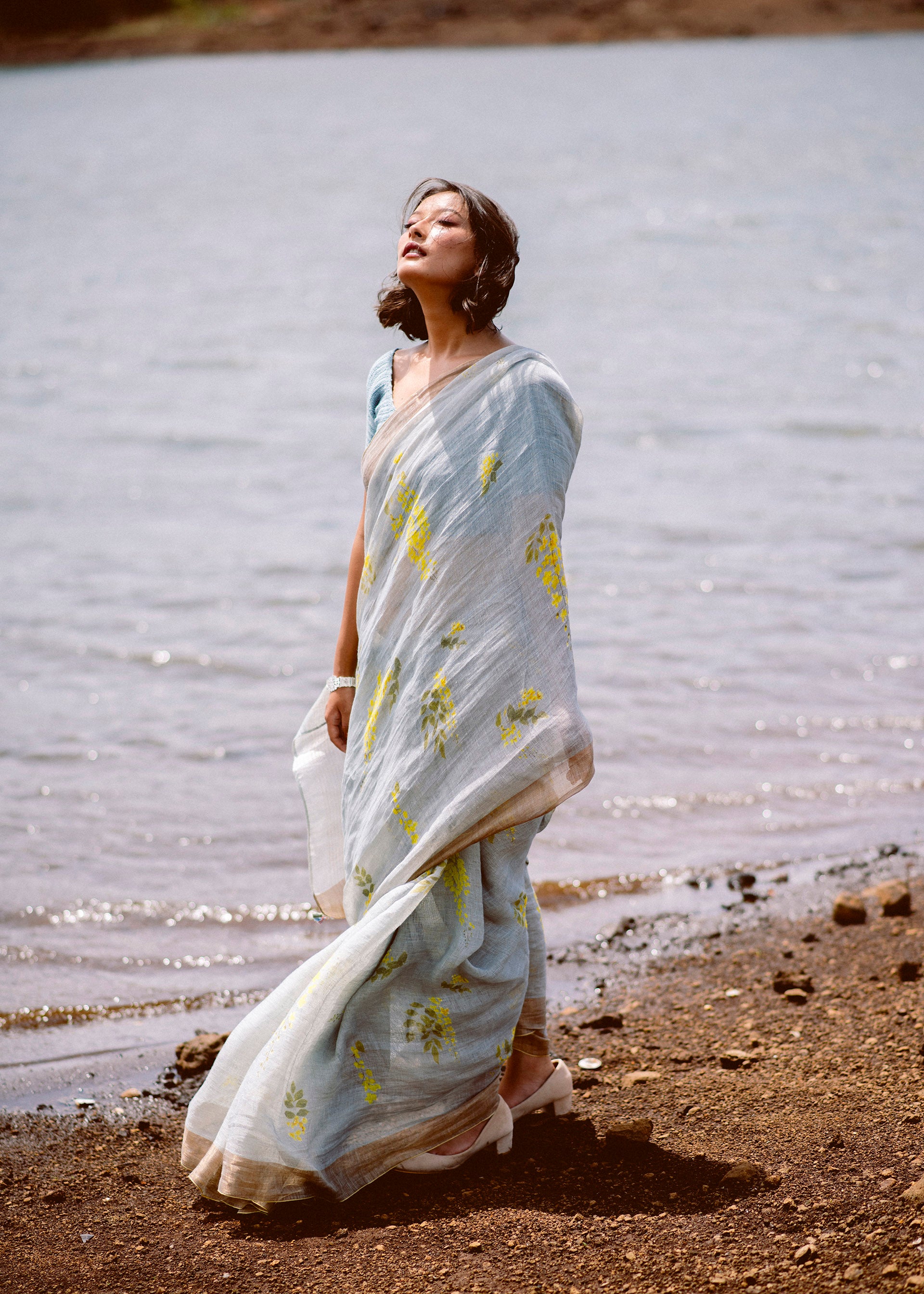 Sari with Silk Core Zari Border