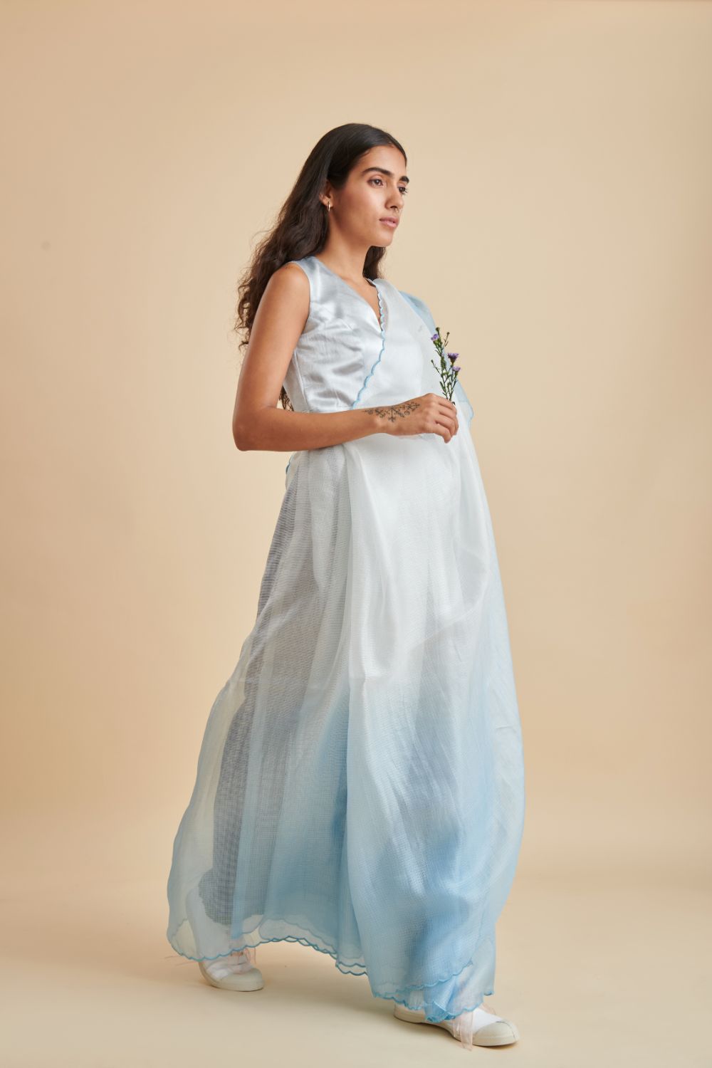 Blue Bell Kota Silk Embroidered Sari
