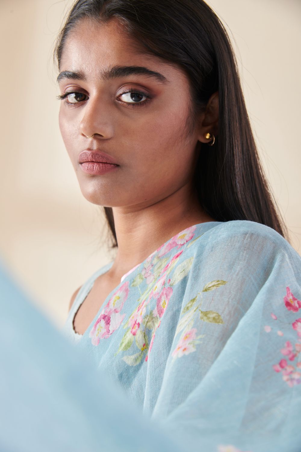 Petunia Linen Silk Sari