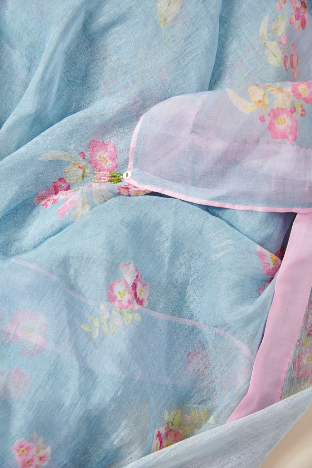 Petunia Linen Silk Sari