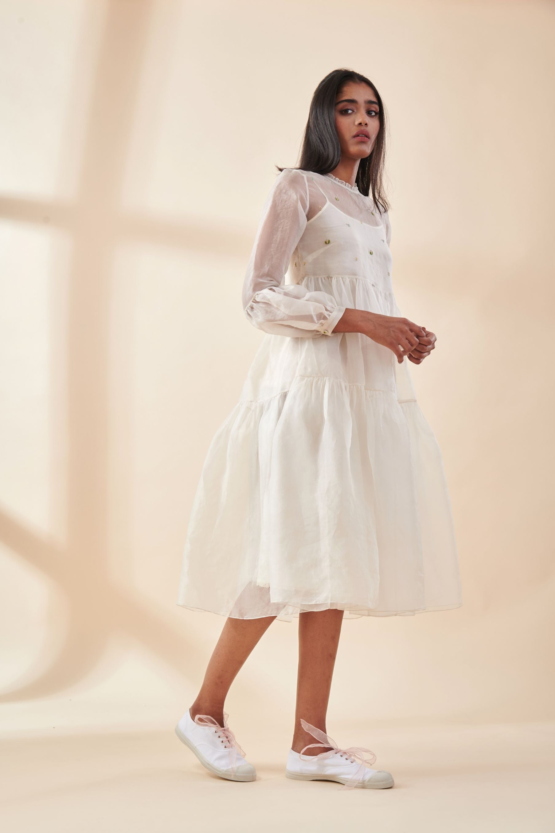 Sea Side Organza Midi Dress