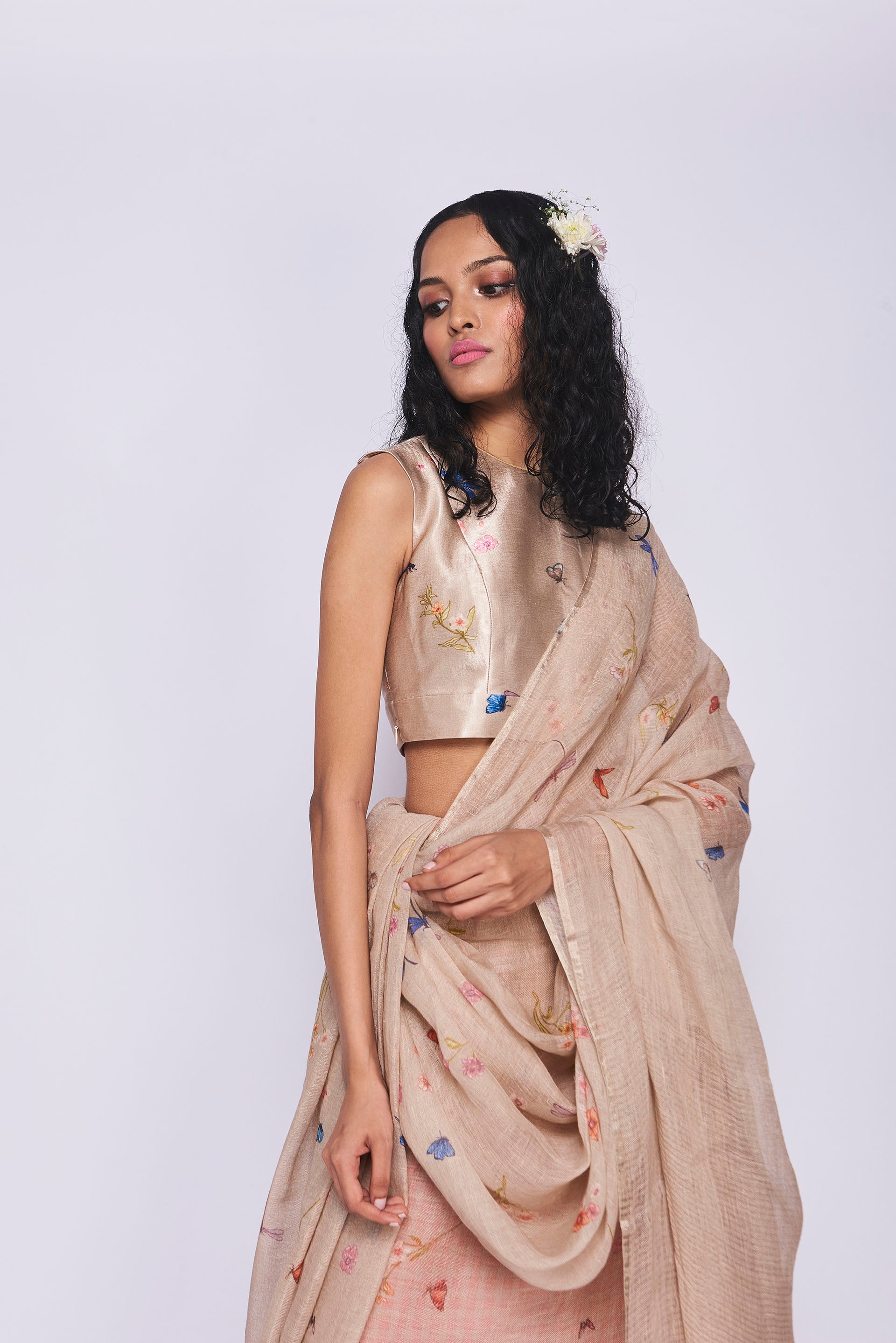 Nadiya Paar Dragonfly Linen Sari