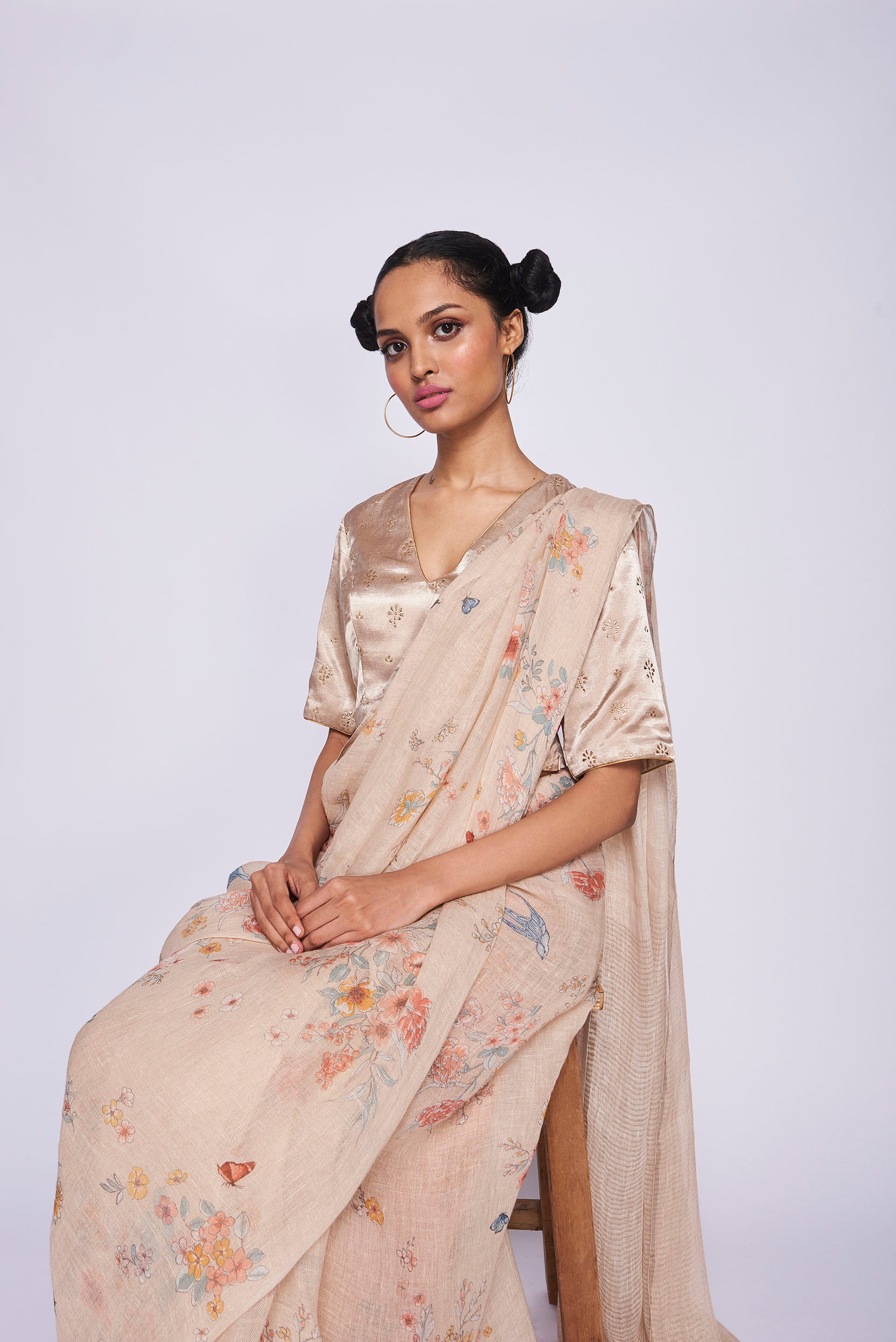 Nadiya Paar Handwoven Linen Sari