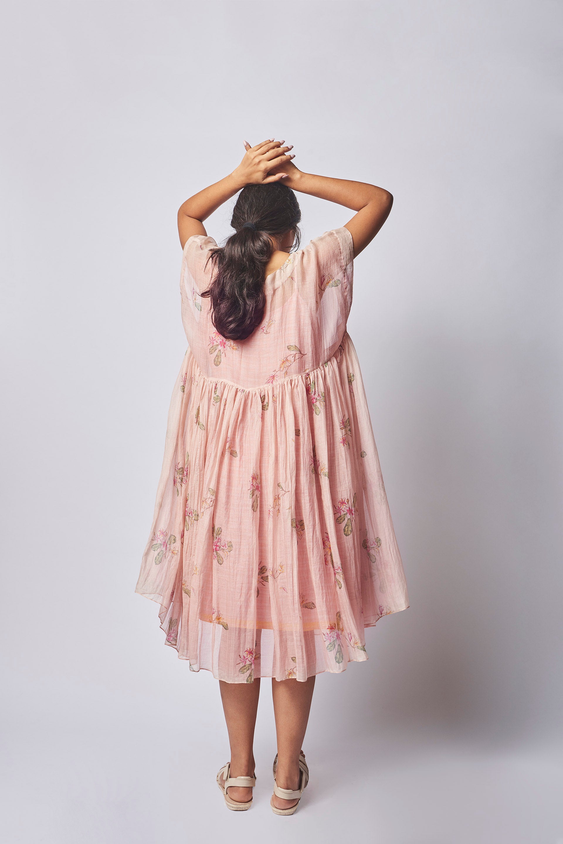 Handwoven silk and Cotton Plumeria