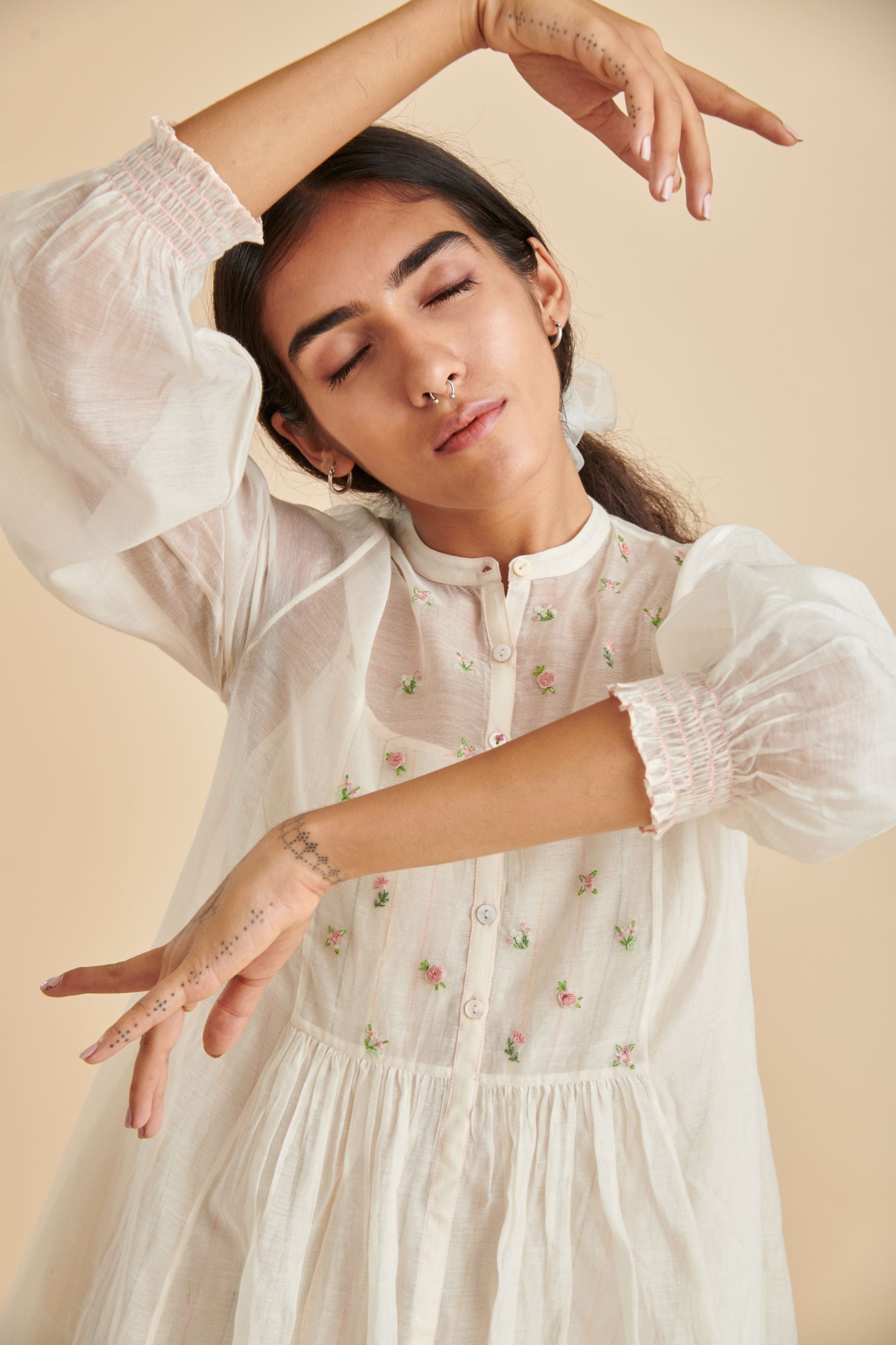 Wildflower Maxi Dress in Off White