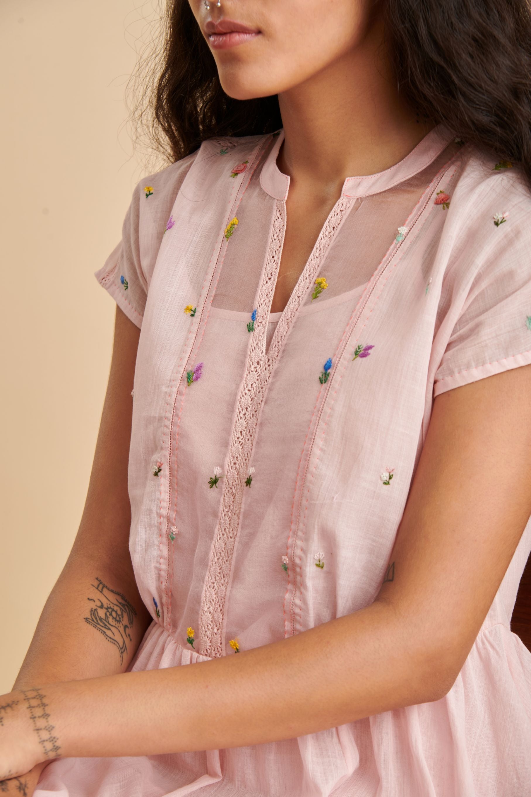 Hazel Midi Dress in Pink