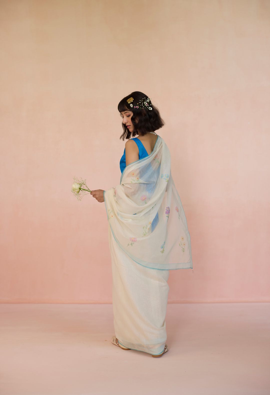 Garden Party Silk and Cotton Chanderi Sari