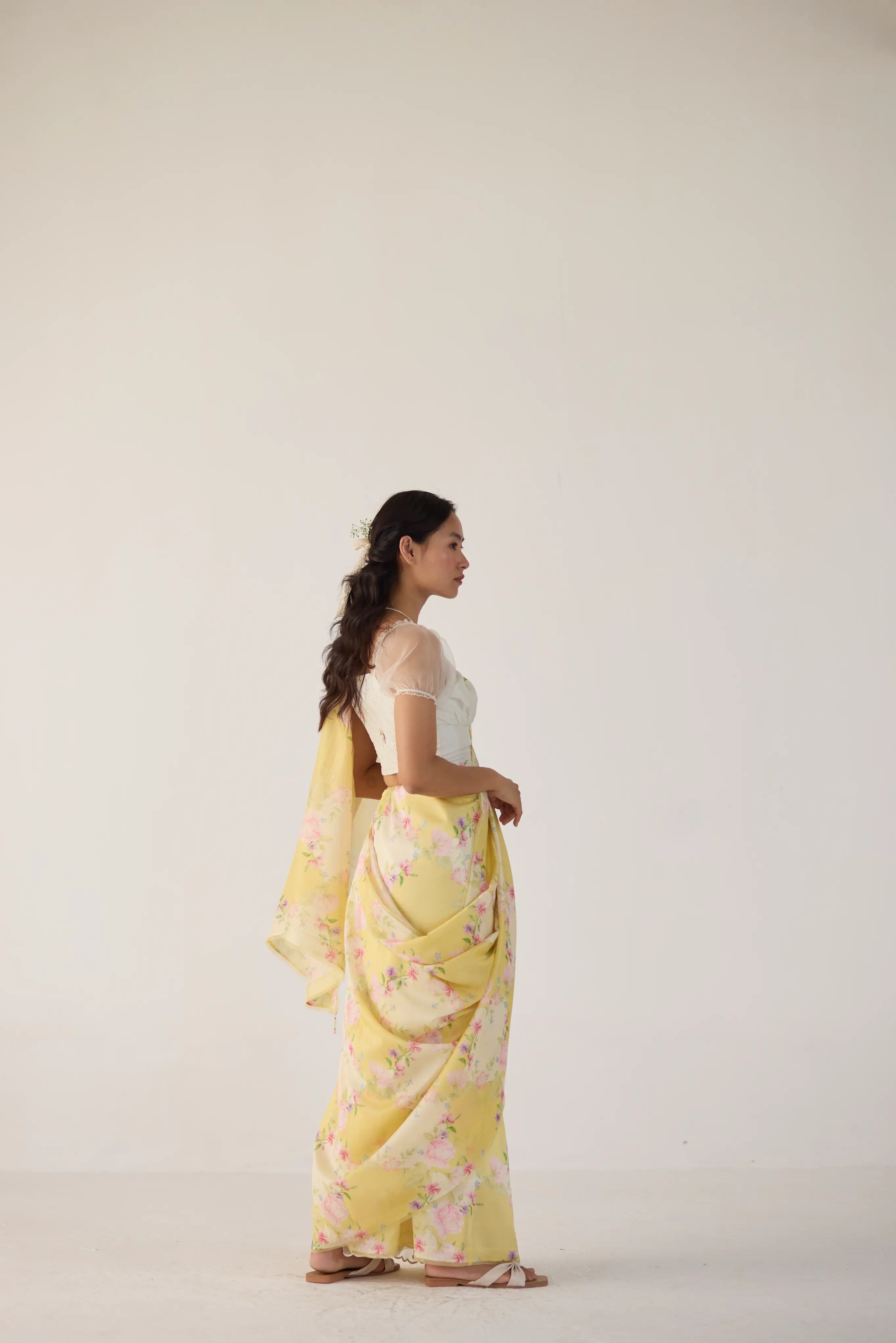 Rose Garden Silk and Cotton Chanderi Sari