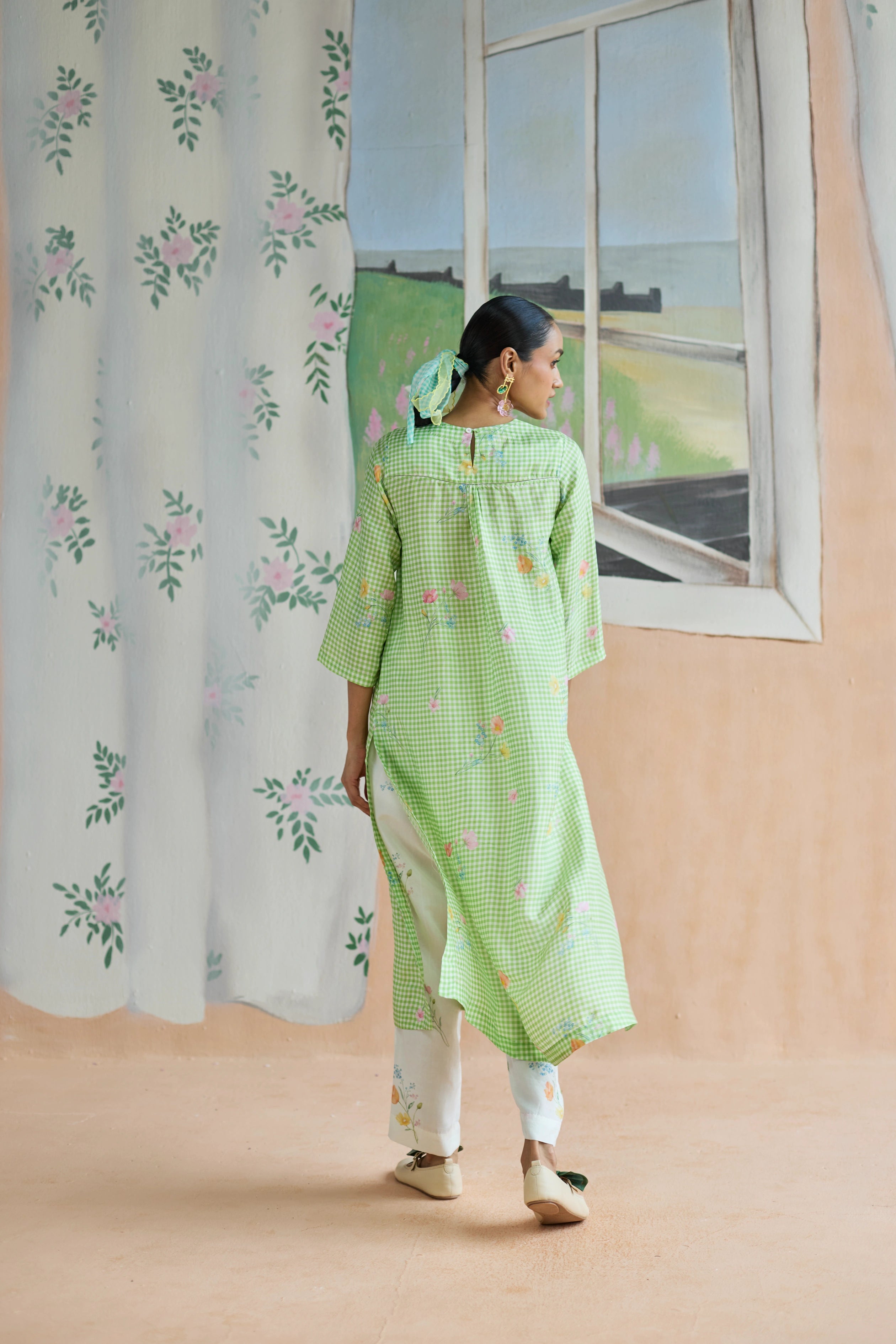Gentle Pause Long Kurta Set Mulberry Silk