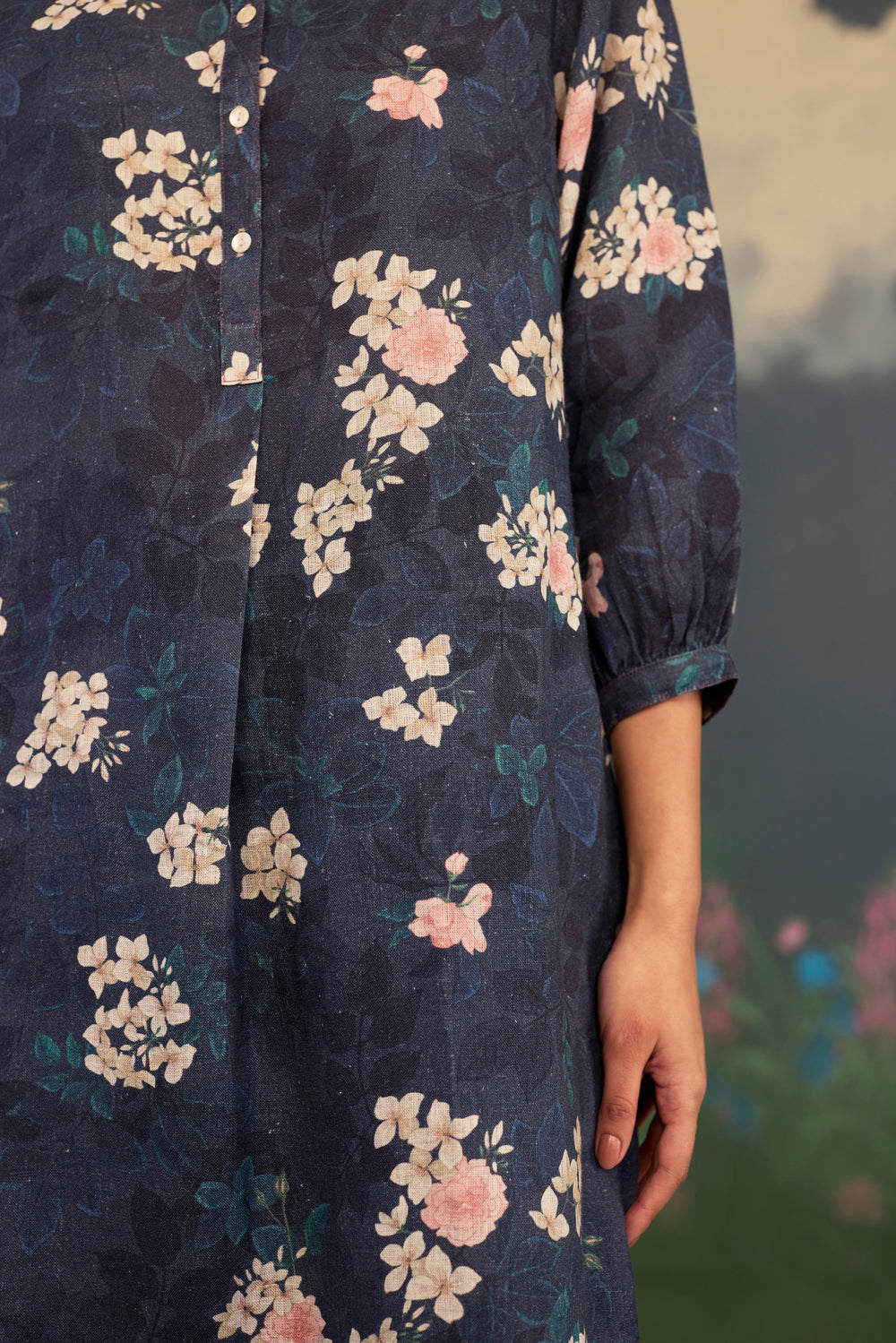Moonlit Rose Sunbeam Long Kurta Set Linen