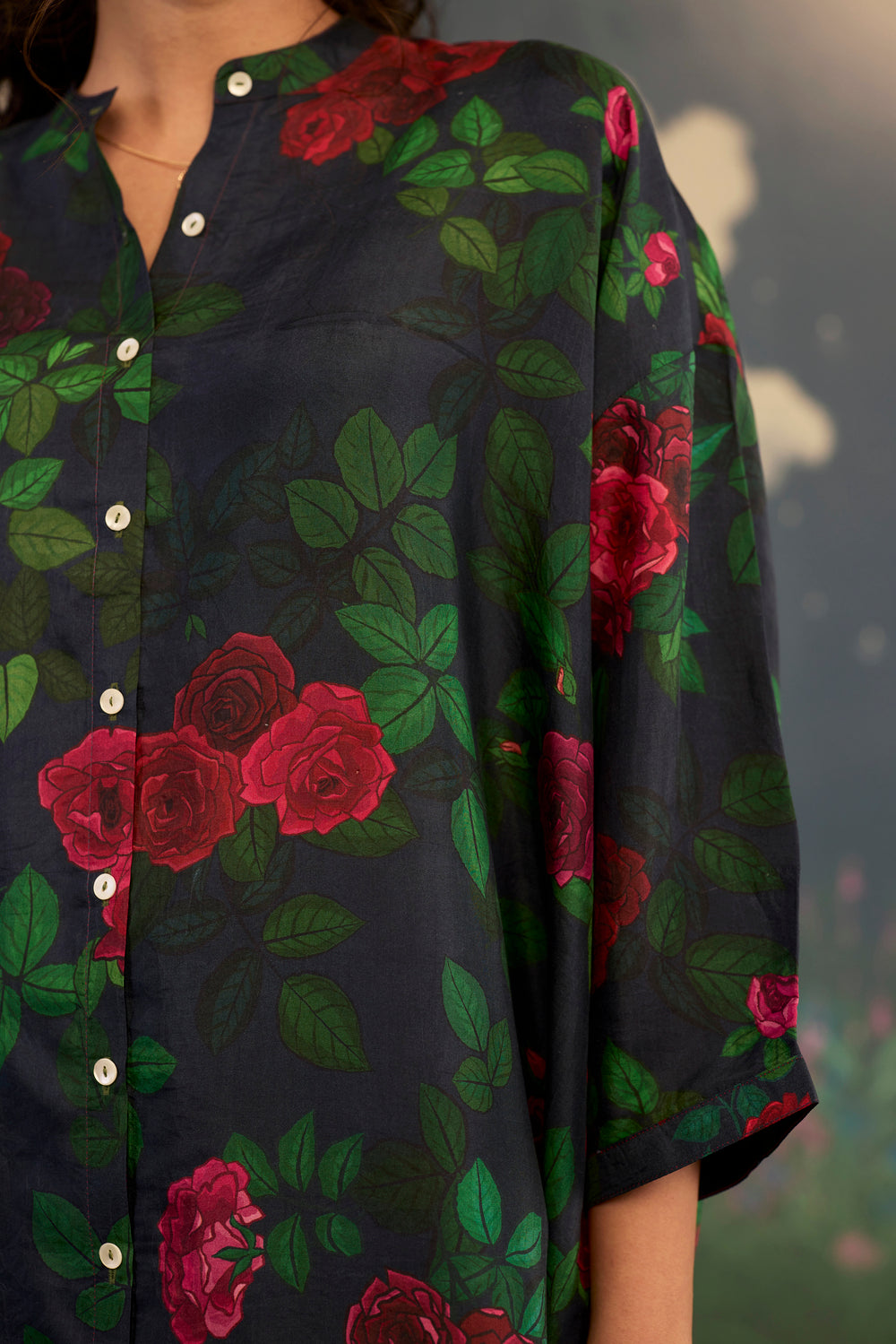 Scarlet Rose Silk Twill Coord Set