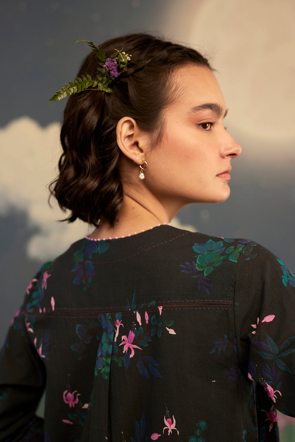 Fuchsia Long Kurta Set Cotton