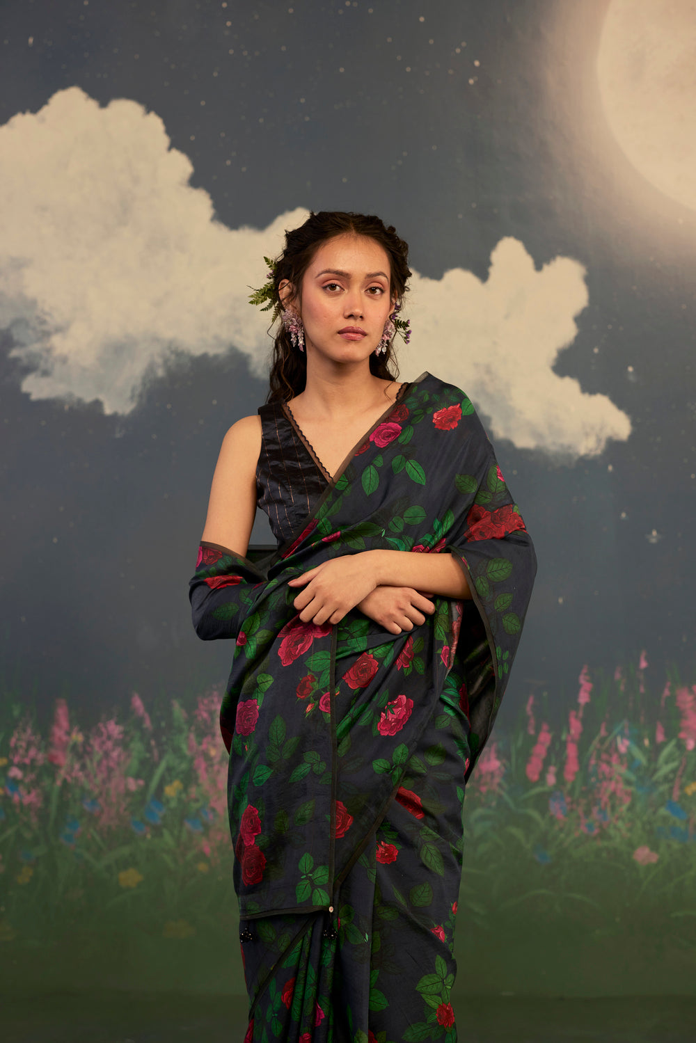 Scarlet Rose Mulberry Silk Sari