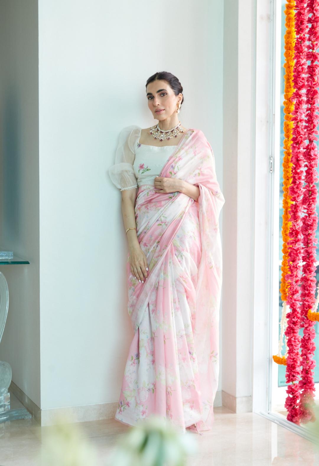 Prerna in Rose Garden Chanderi Sari