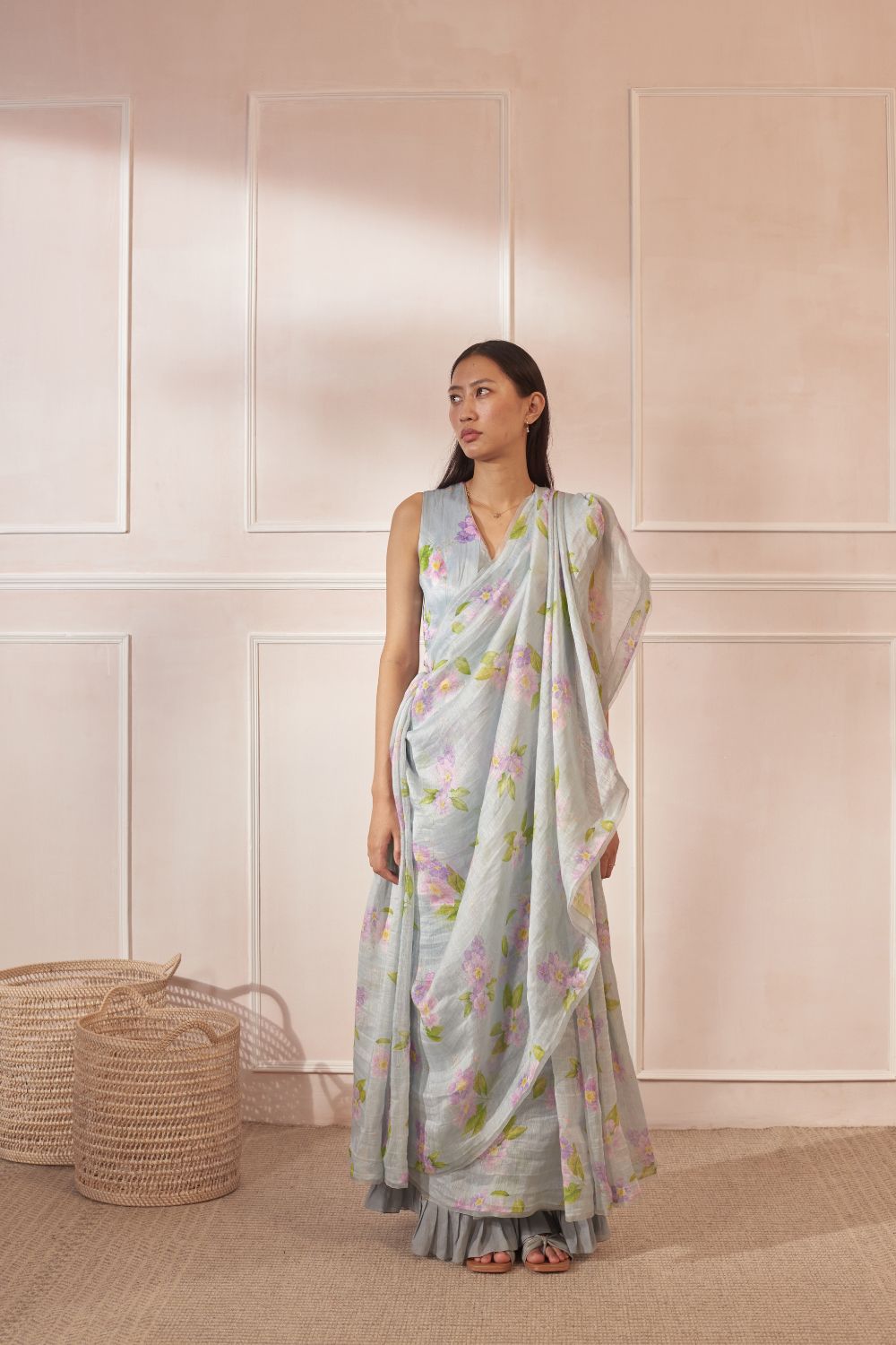 Jarul Linen Silk Sari