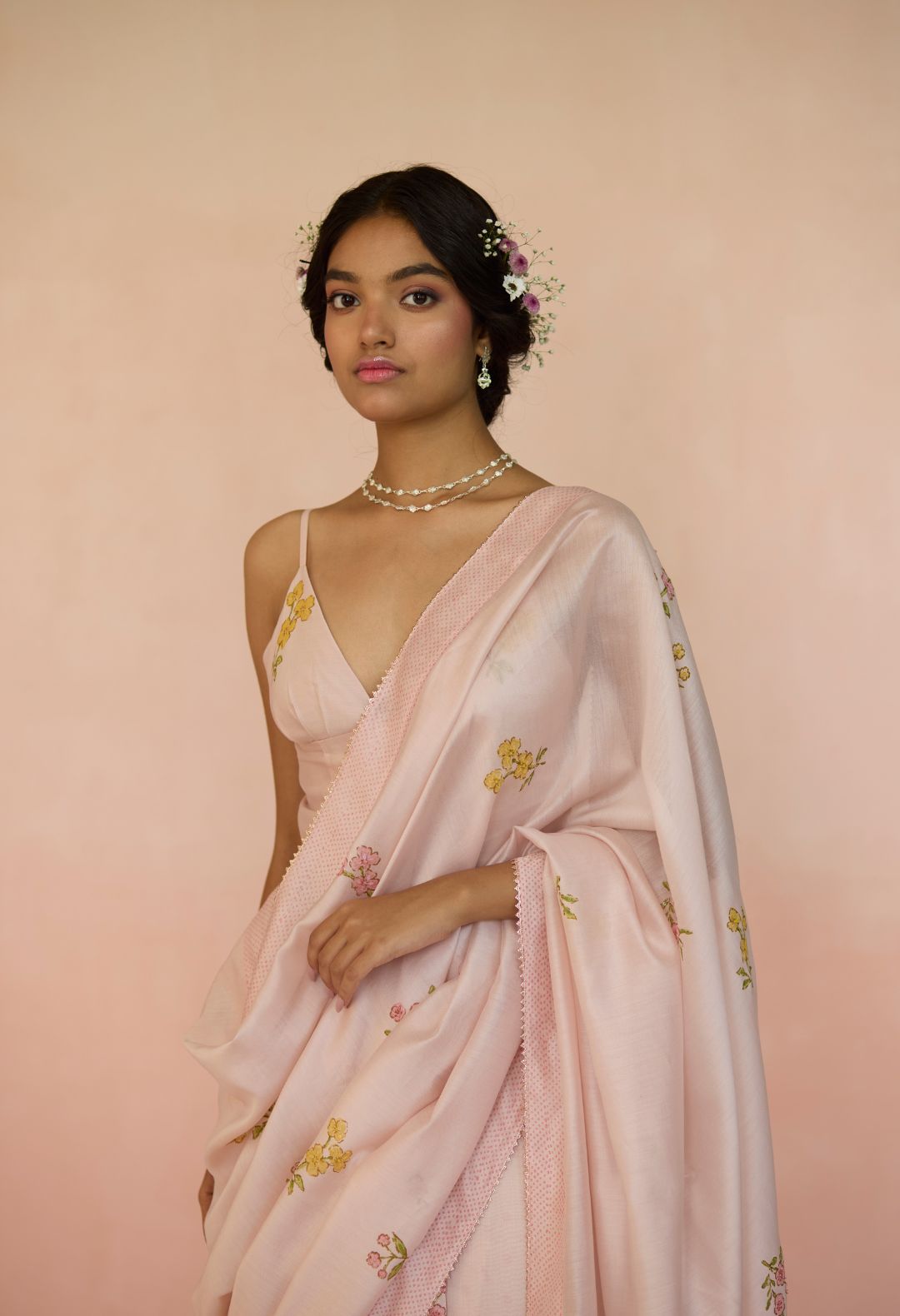 Gulabi Silk and Cotton Chanderi Sari