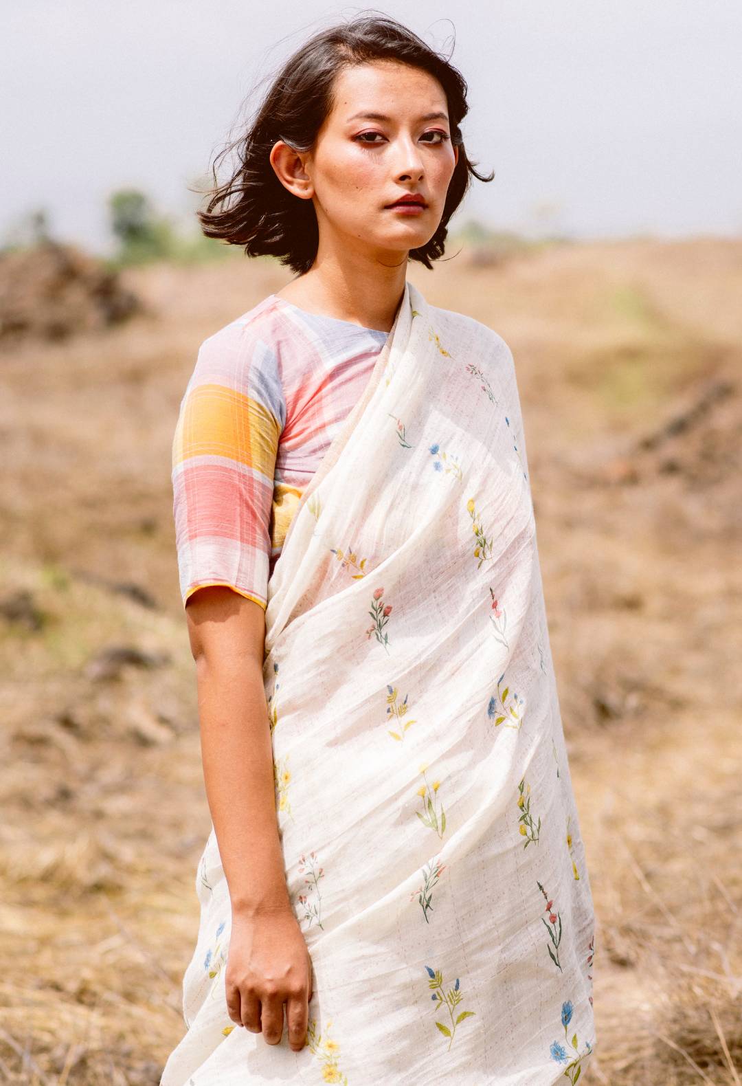 Leher Linen Sari