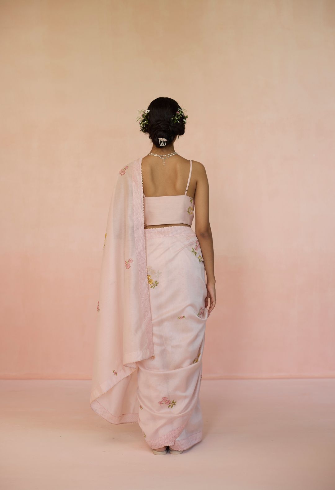 Gulabi Silk and Cotton Chanderi Sari