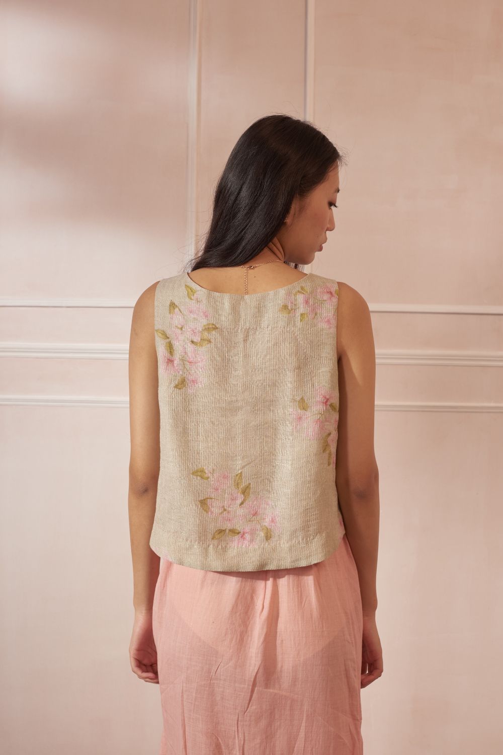 Bougainvillea Linen Top