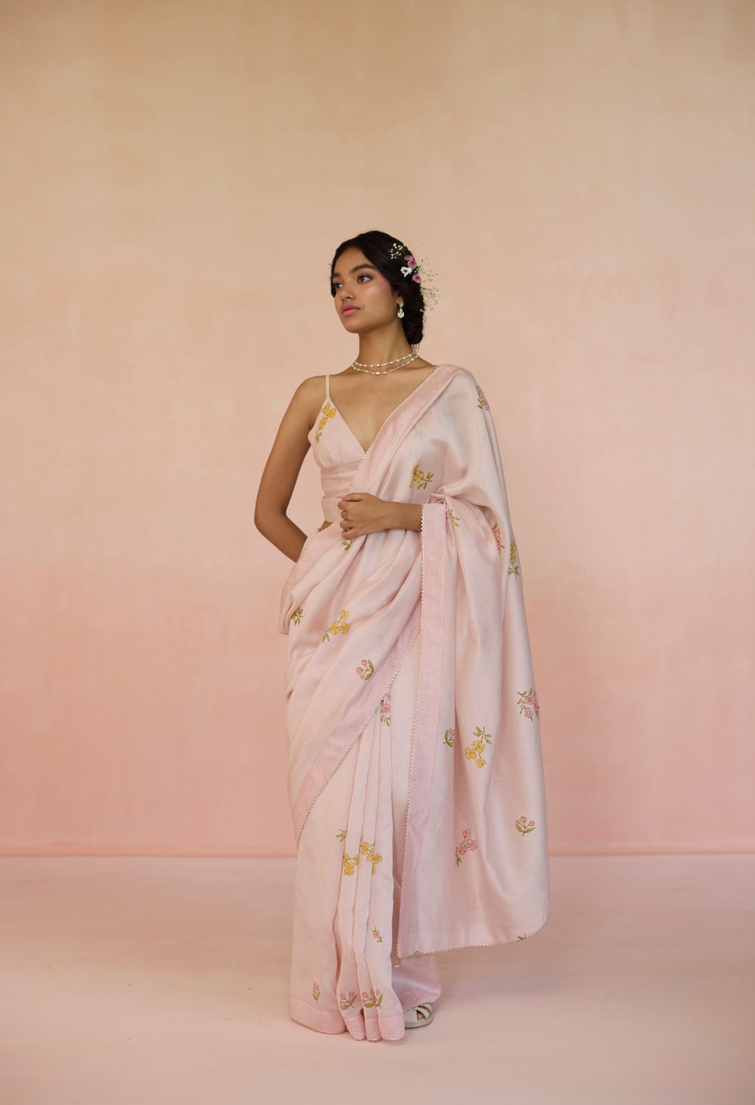 Gulabi Silk and Cotton Chanderi Sari