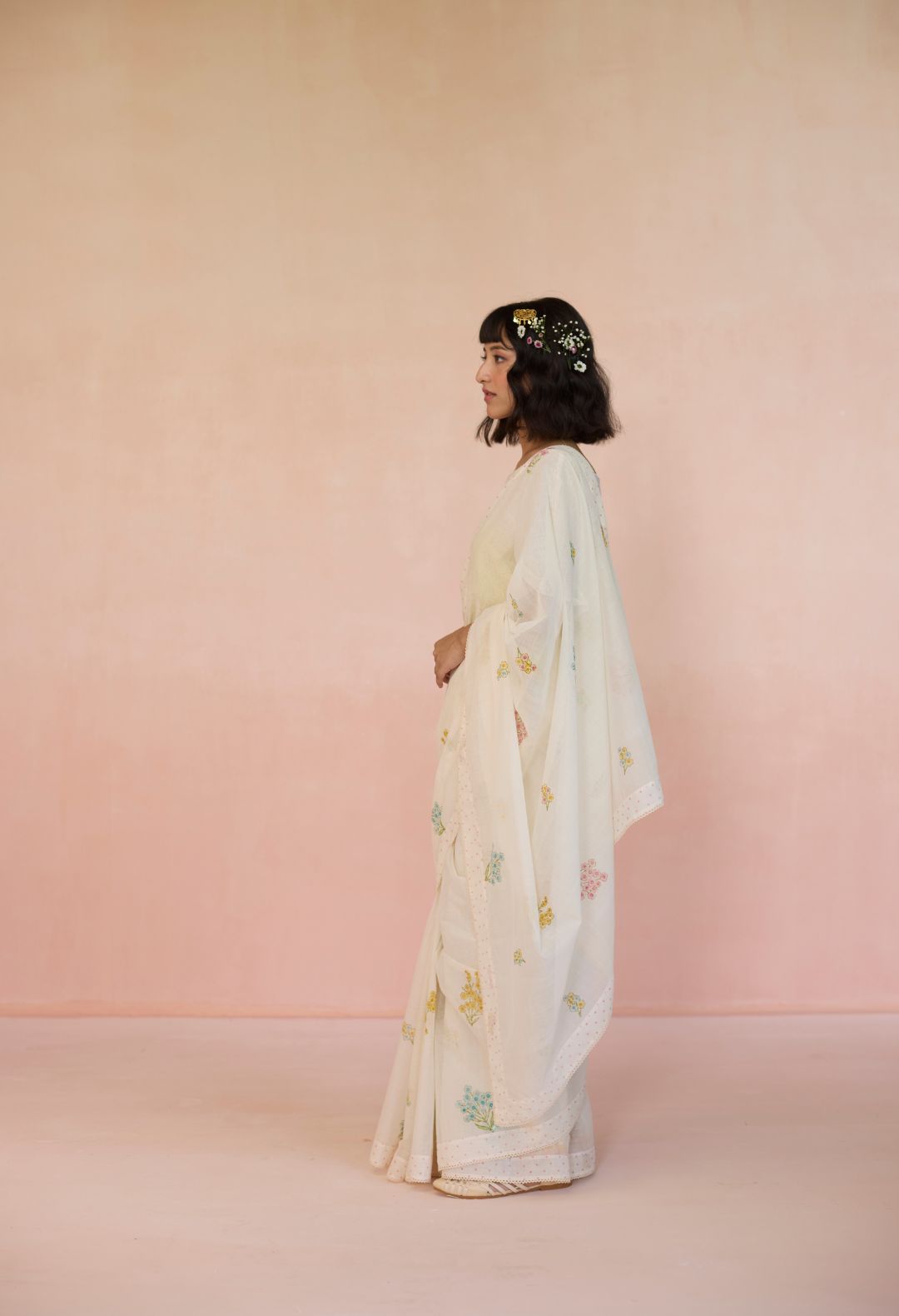 Ditsy Bengaluru Cotton Sari