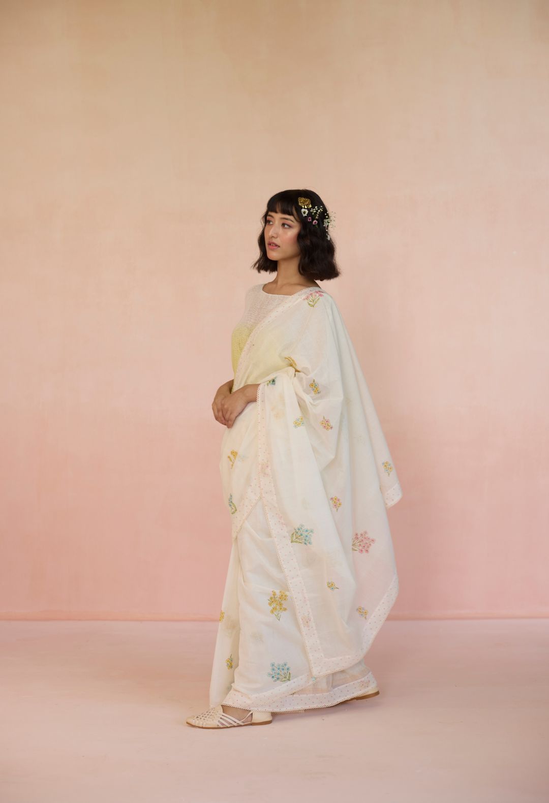 Ditsy Bengaluru Cotton Sari