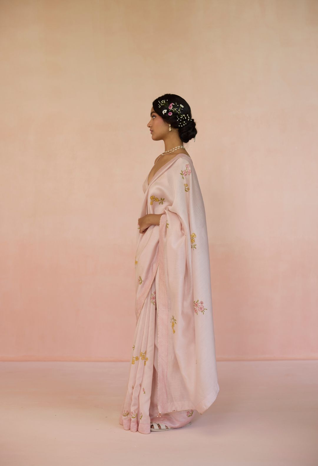 Gulabi Silk and Cotton Chanderi Sari