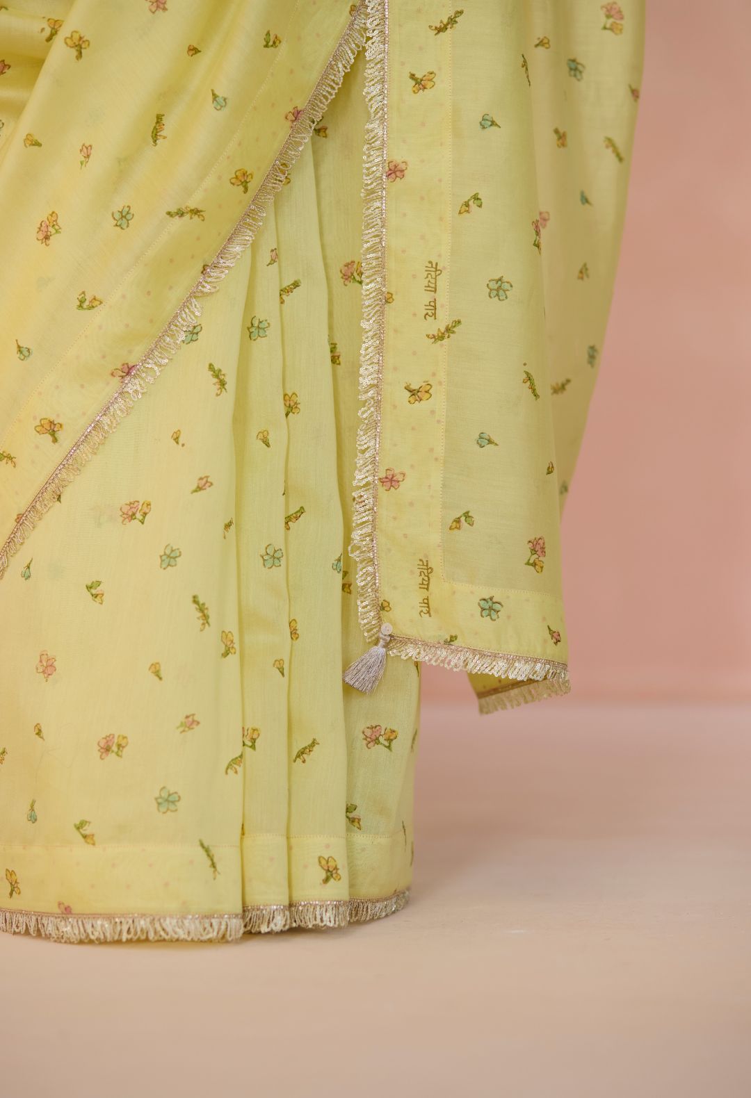 Peela Silk and Cotton Chanderi Sari