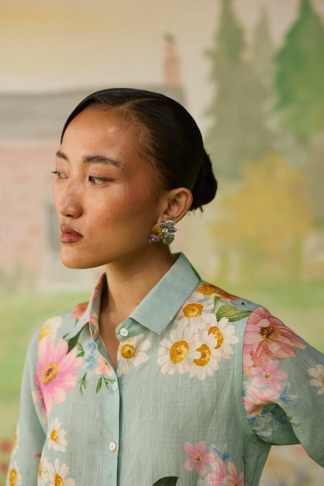 Nice Day Linen Shirt Aqua Blue