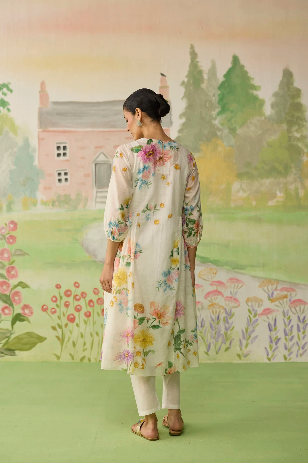 Golden Hour Off-white Long Kurta Set Khadi Silk