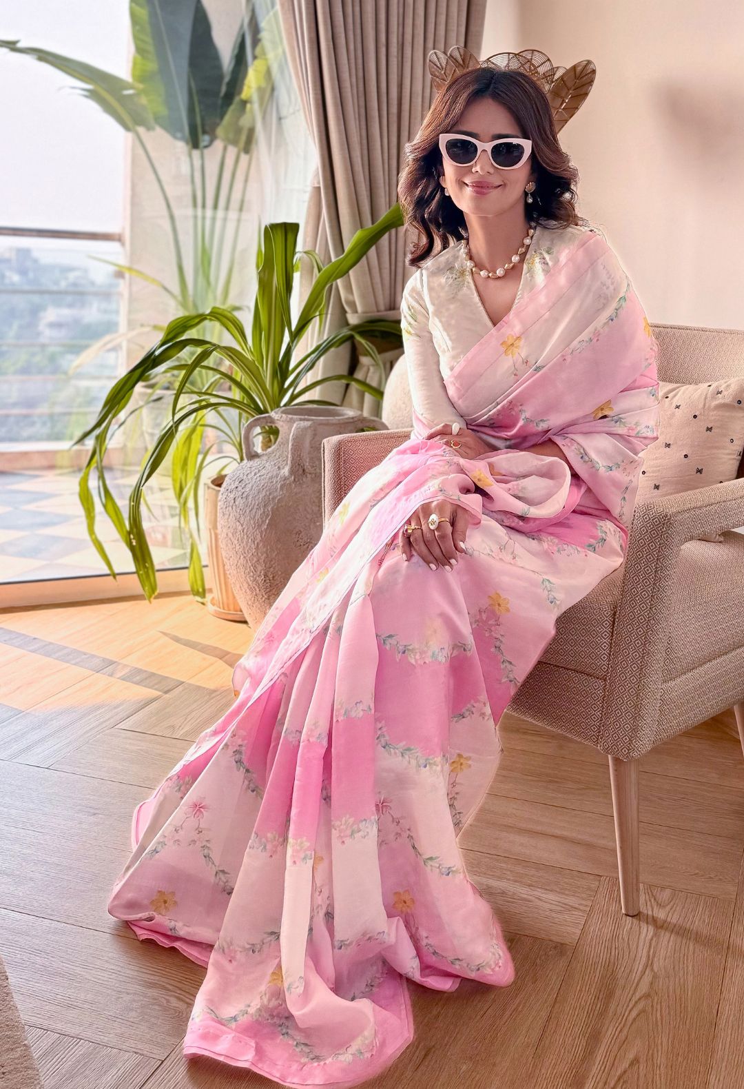 Roshni in Mulberry Organza Silk Sari