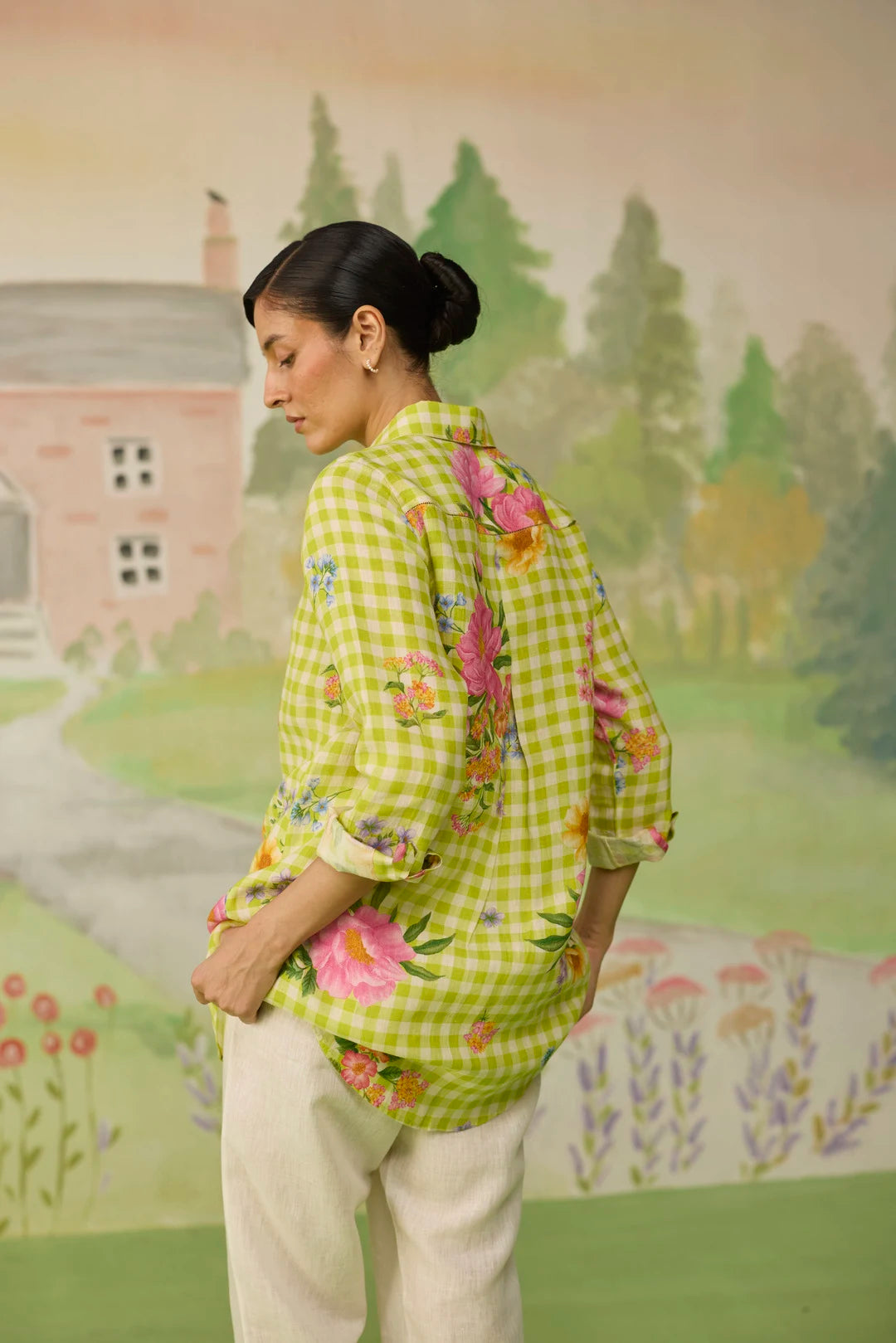 Nice Day Linen Shirt Lime Green